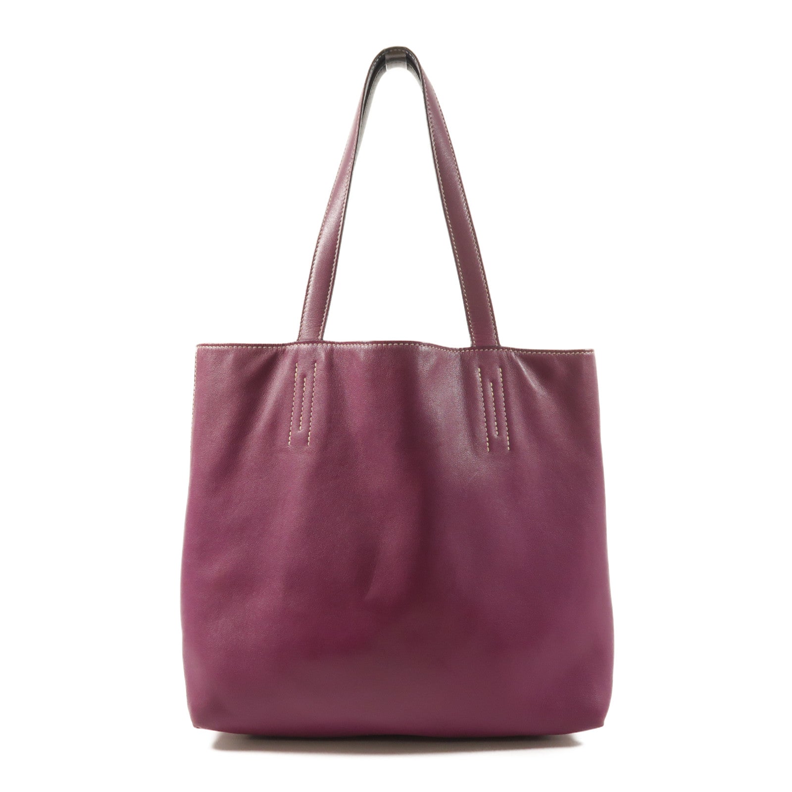 HERMES 【激減優惠】Sikkim皮革Double Sens 28肩背袋/手挽袋Anemone/Bleu Saphir