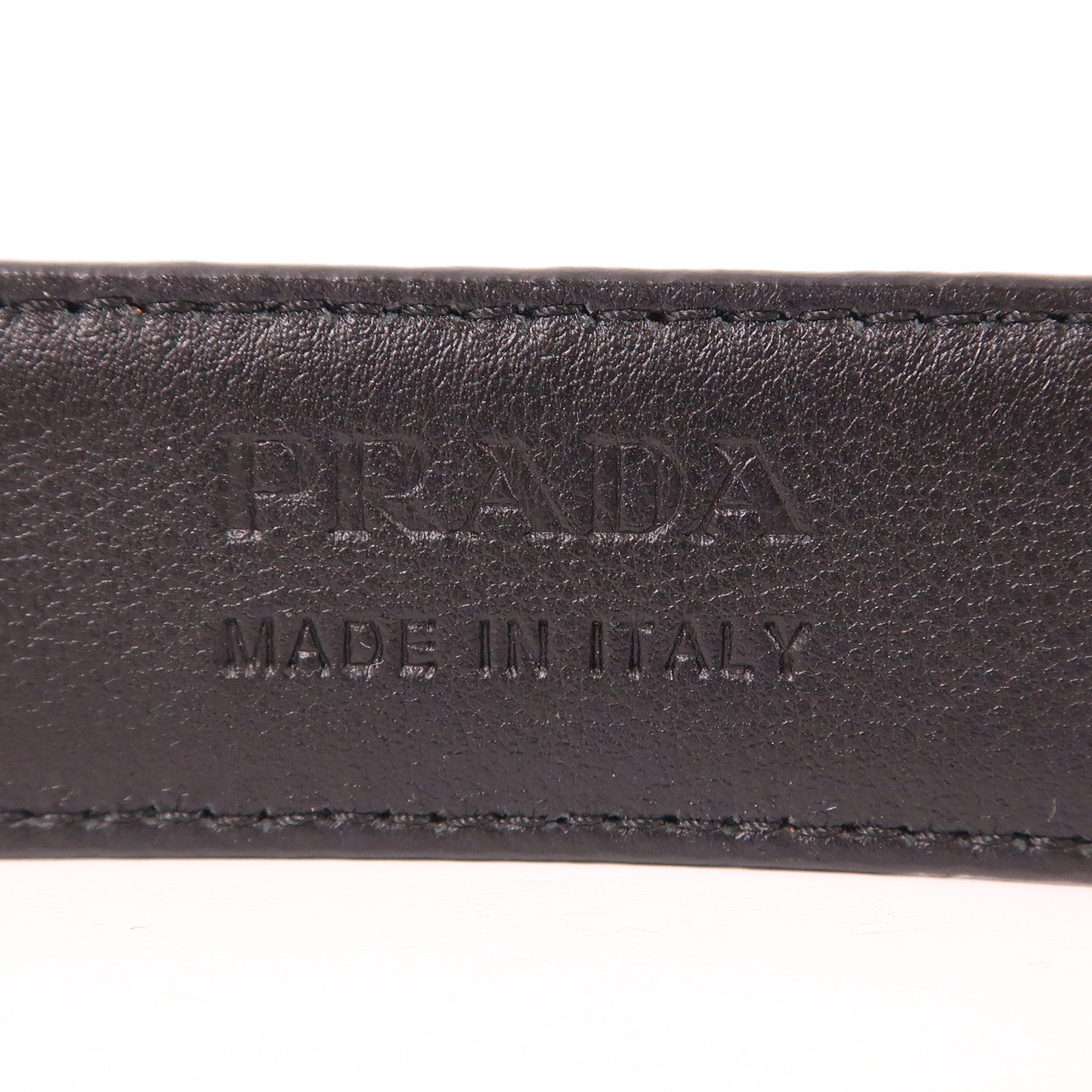 PRADA 牛皮皮革Belt銀扣皮帶