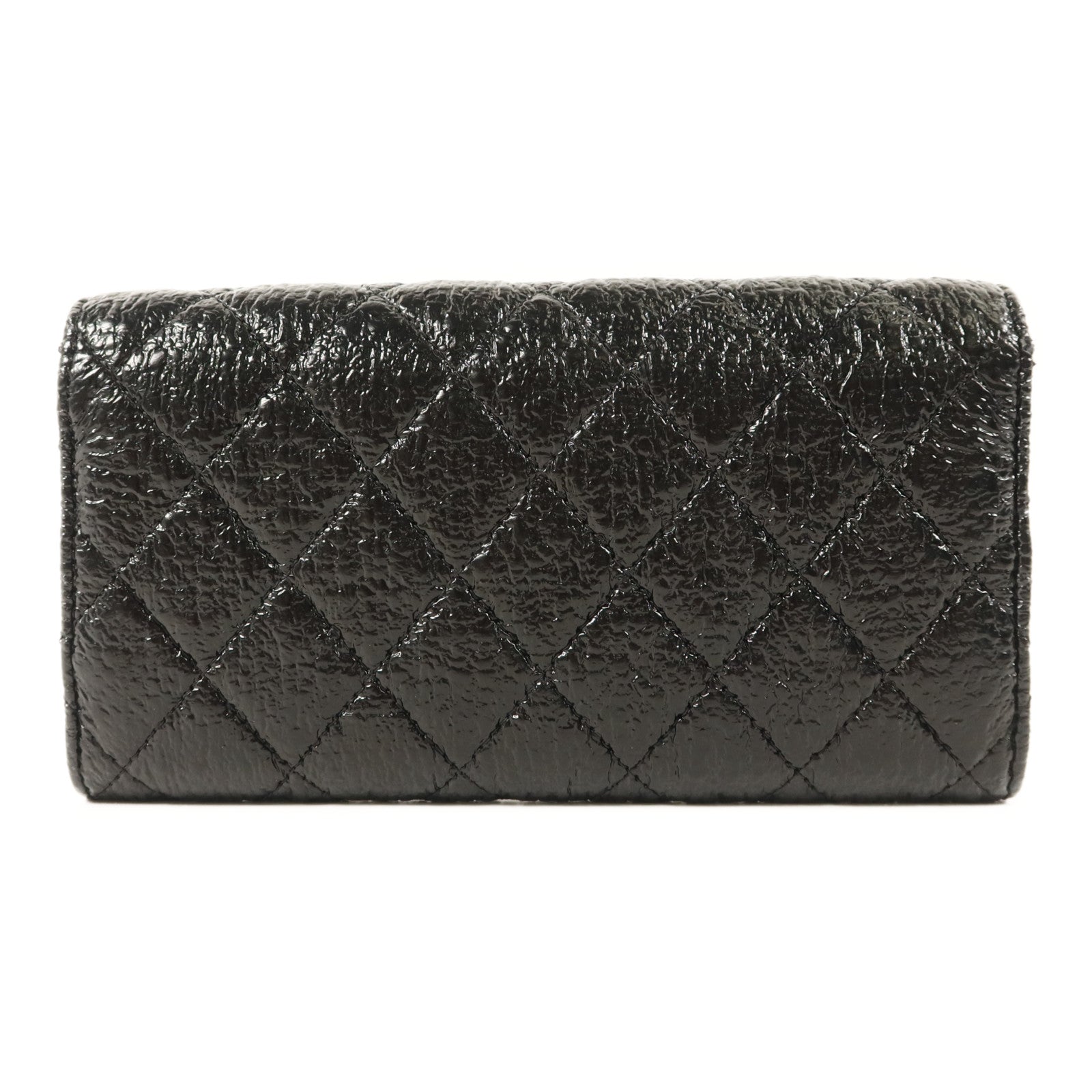 CHANEL 漆皮皮革Long Wallet銀扣長錢包