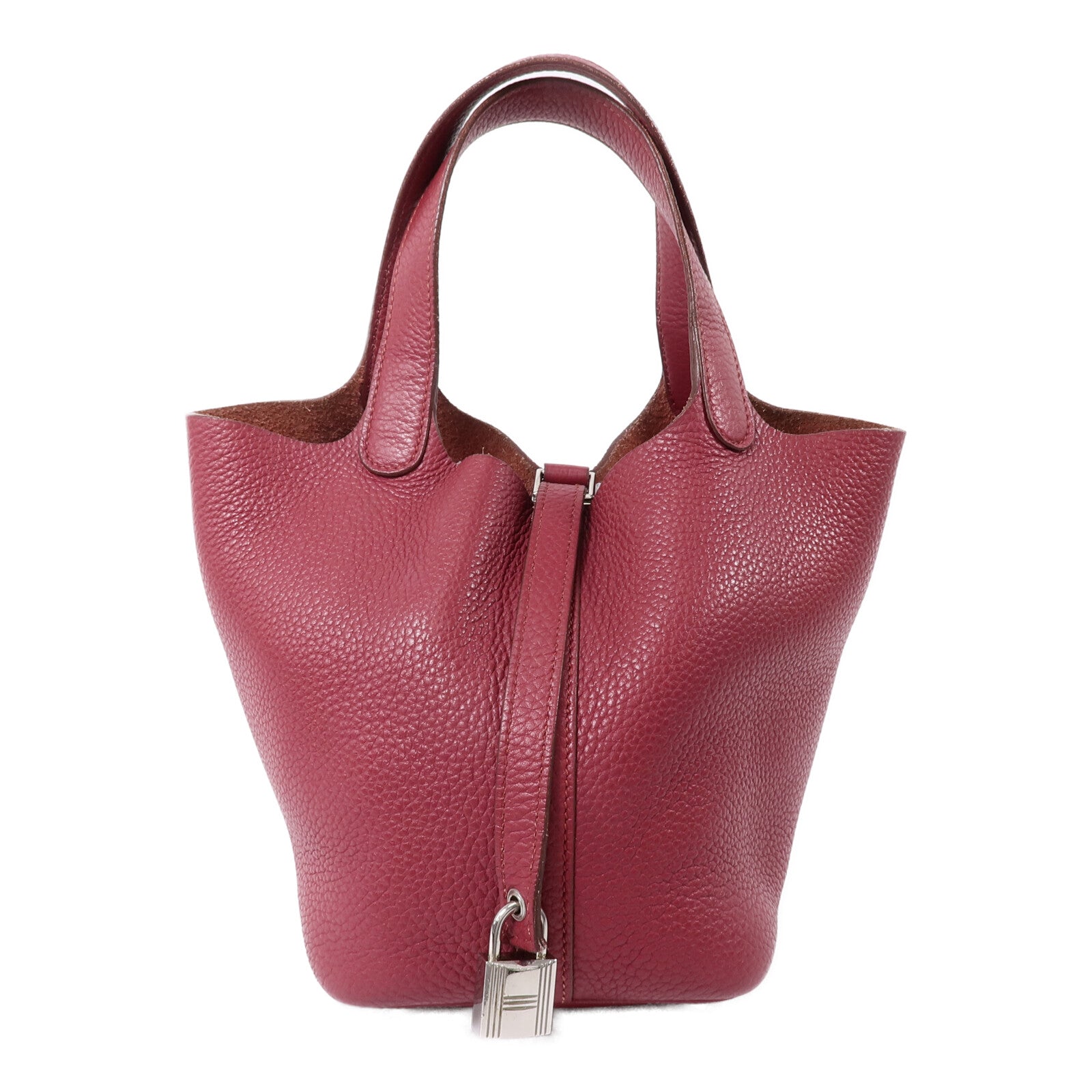 HERMES Clemence皮革Picotin PM手挽袋Rubis