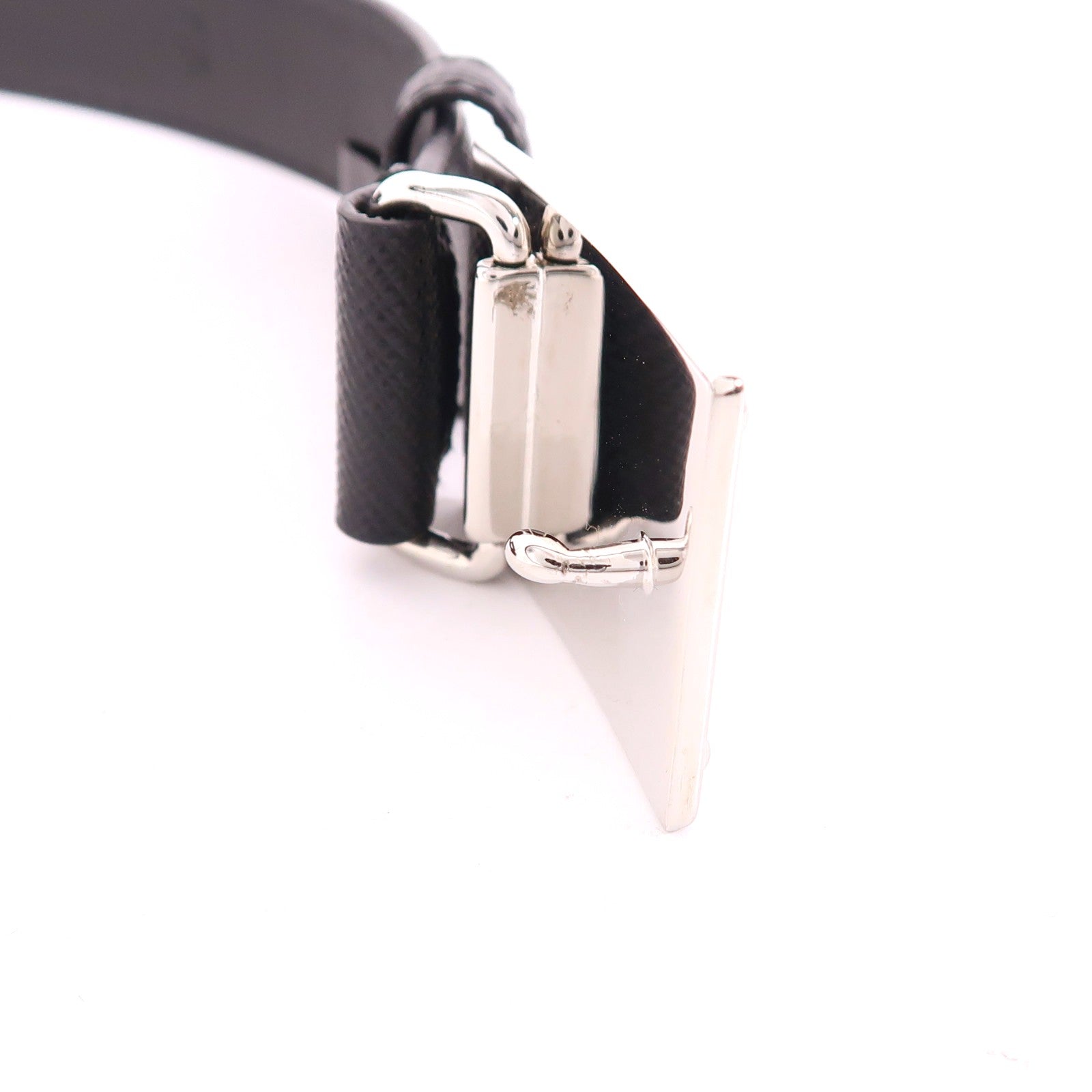 PRADA 牛皮皮革Belt銀扣皮帶