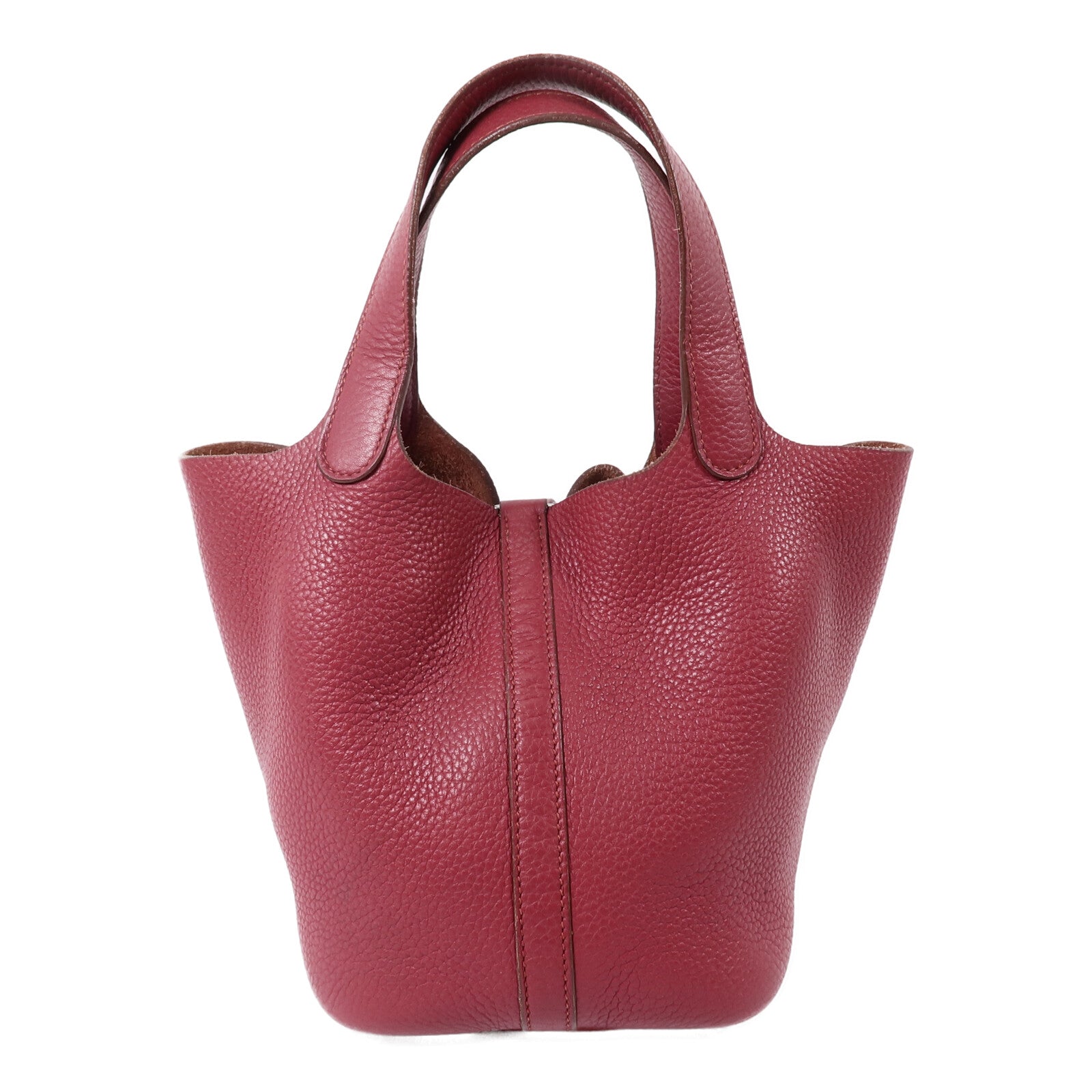 HERMES Clemence皮革Picotin PM手挽袋Rubis