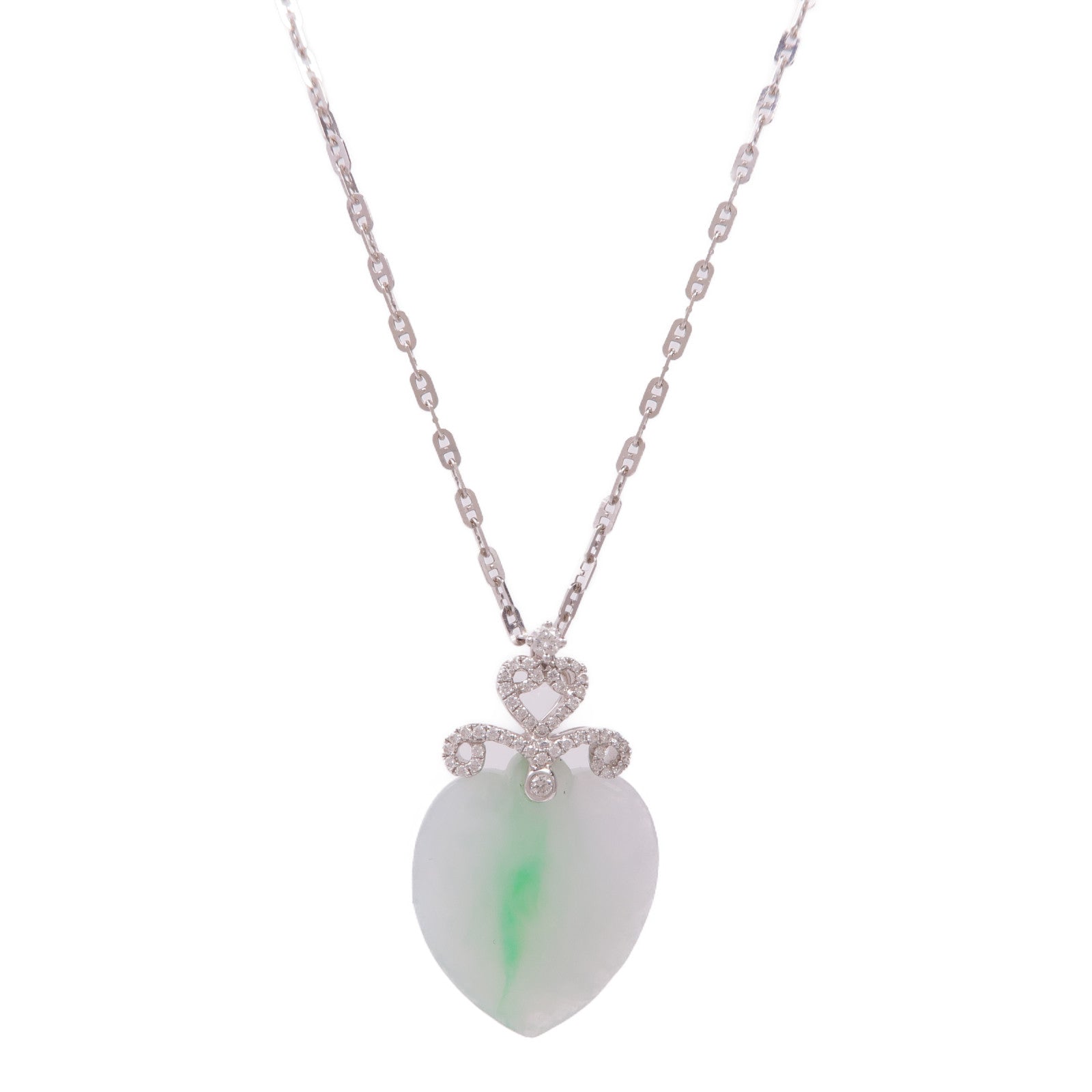 JEWELRY 18K白金Jade Diamond Necklace翡翠鑽石項鍊