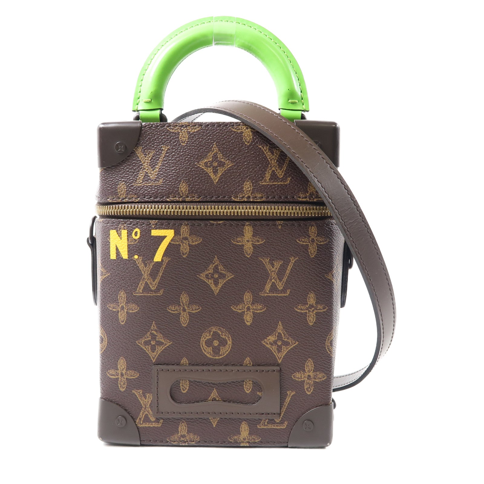 LOUIS VUITTON Monogram Vertical Box Trunk金扣手挽肩背兩用袋棕色