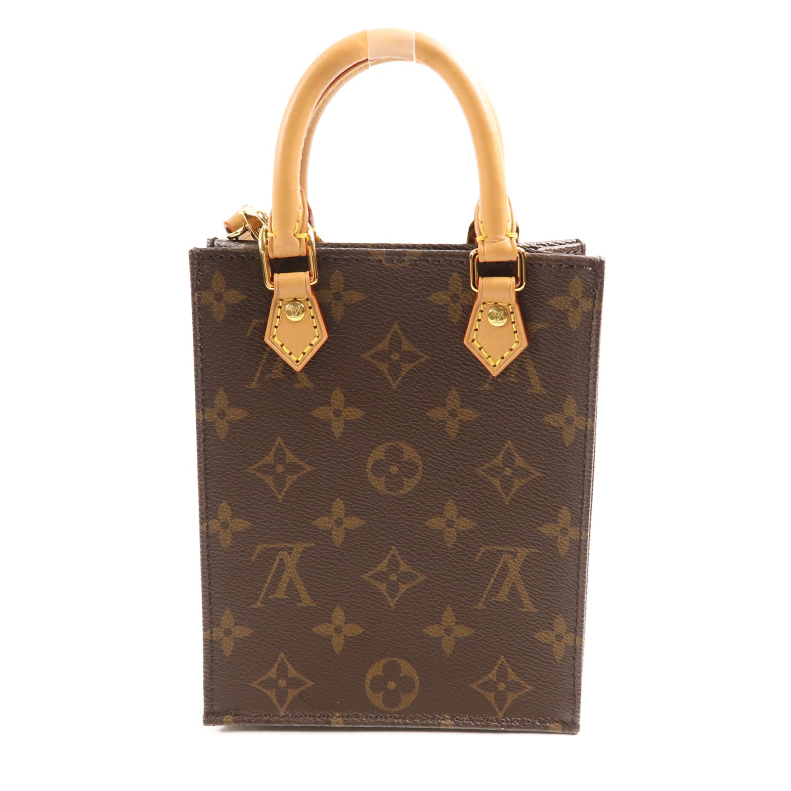 LOUIS VUITTON Monogram Petit Sac Plat金扣手挽肩背兩用袋