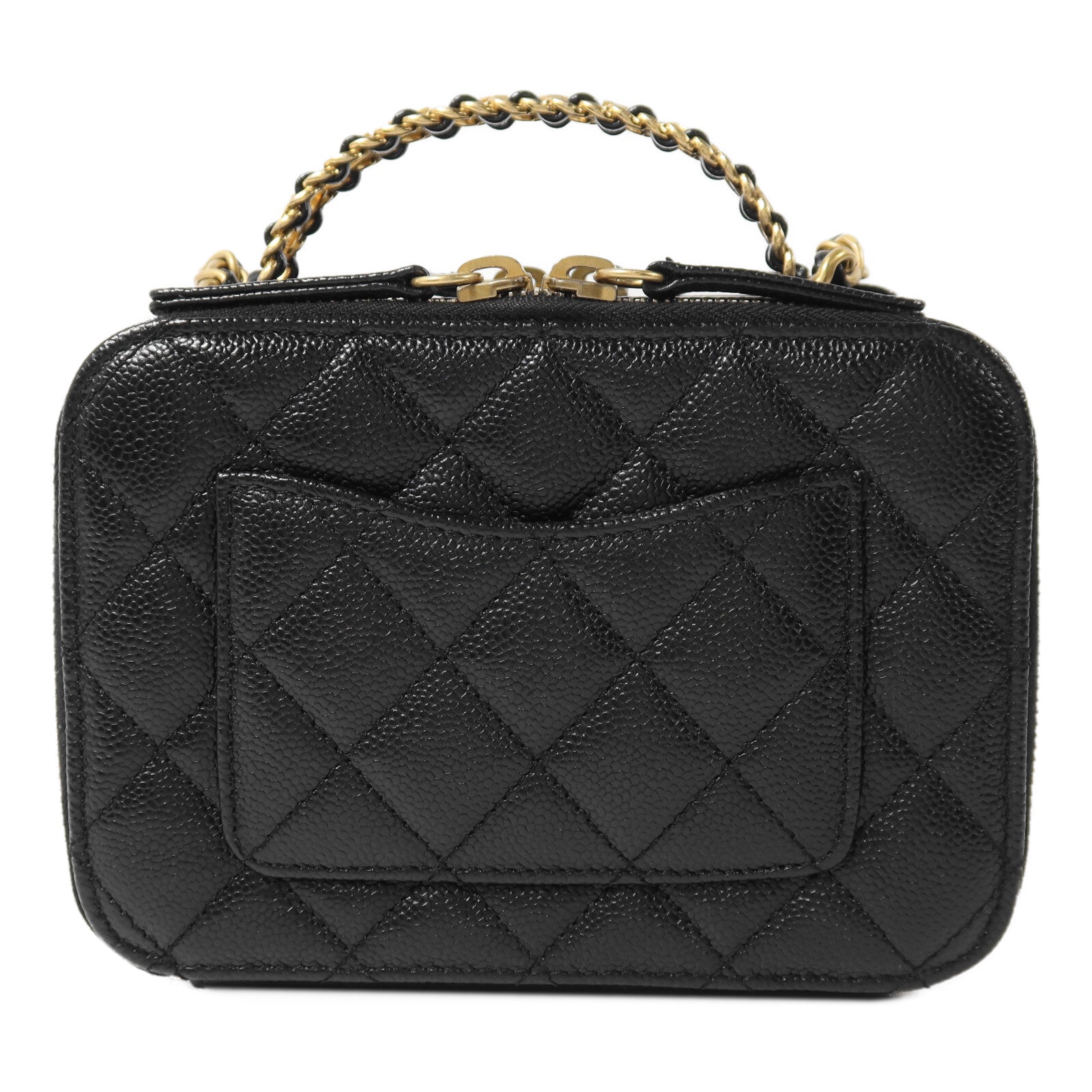 CHANEL 牛皮皮革Vanity Case鏈帶手挽肩背兩用袋
