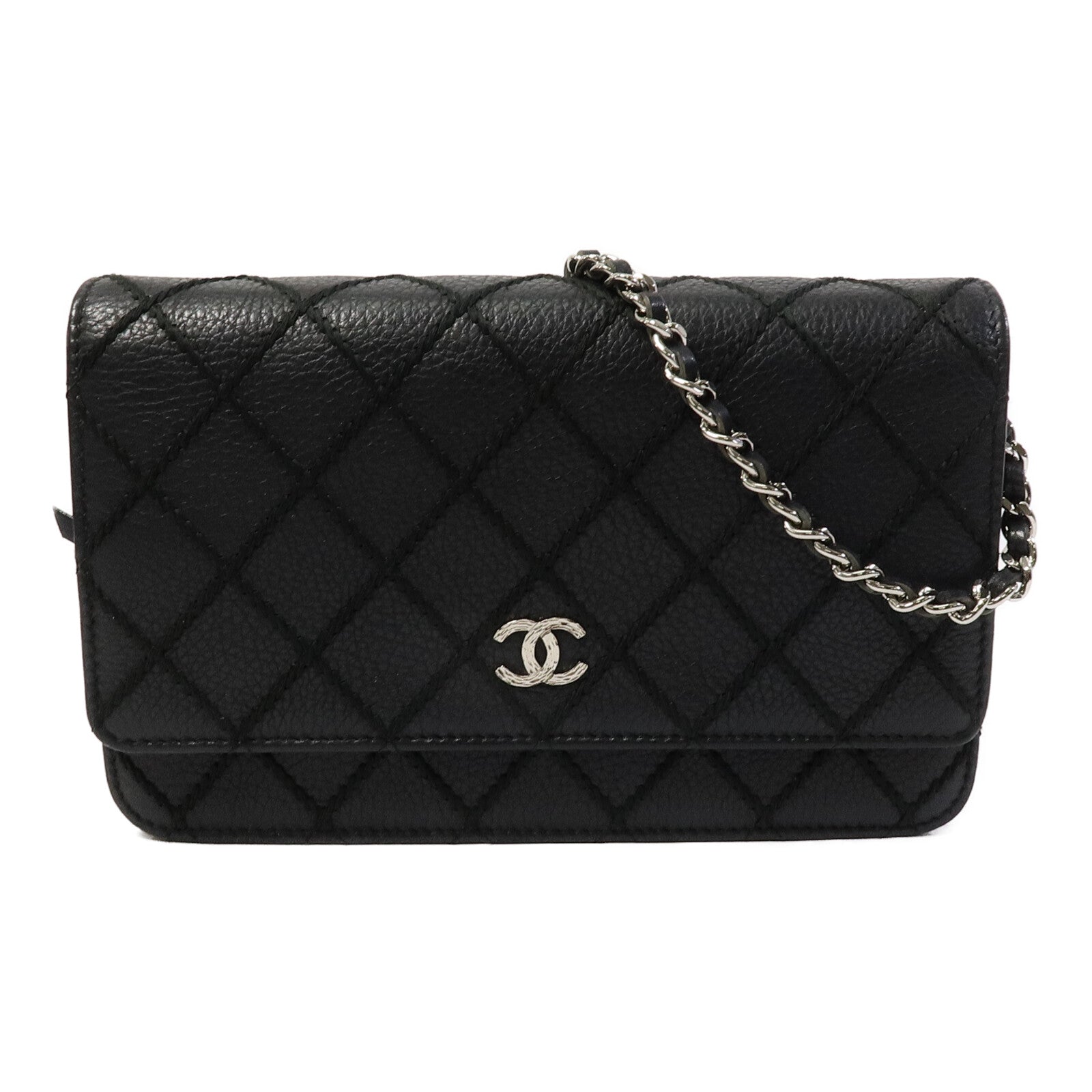 CHANEL 牛皮皮革WOC Wallet On Chain鏈帶肩背袋