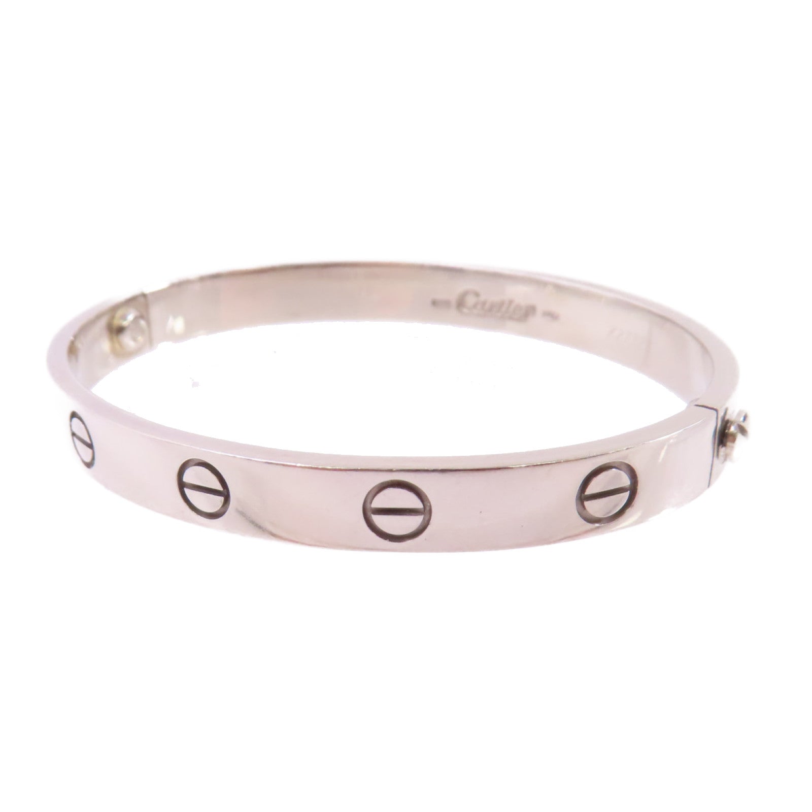 CARTIER【激減優惠】 18K白金Love Blaceret手鏈銀色#16