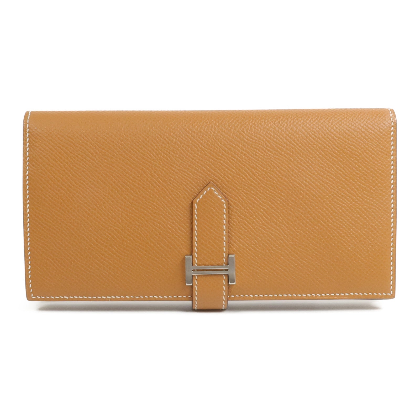 HERMES Epsom皮革Bearn W Snap Wallet長錢包Gold