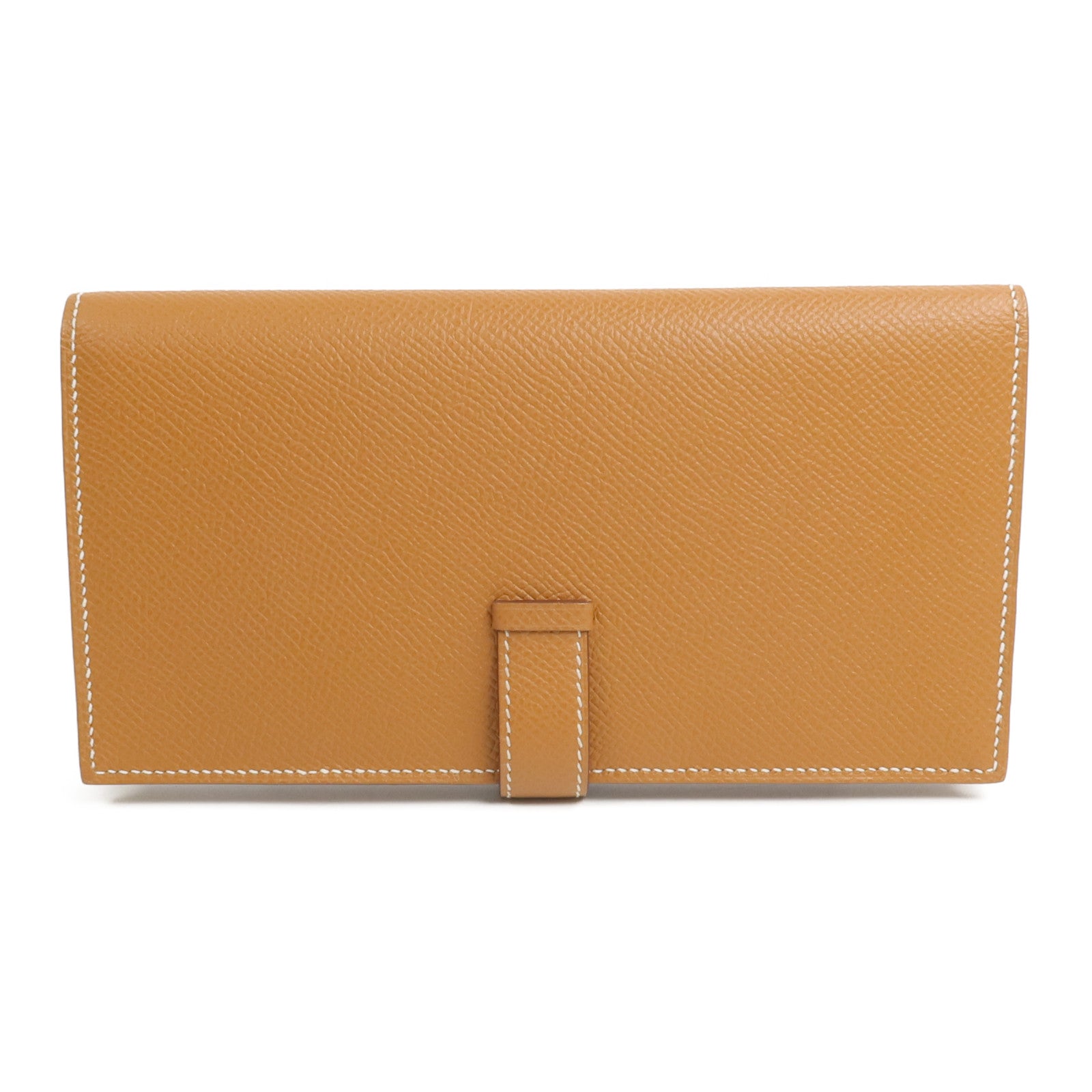HERMES Epsom皮革Bearn W Snap Wallet長錢包Gold