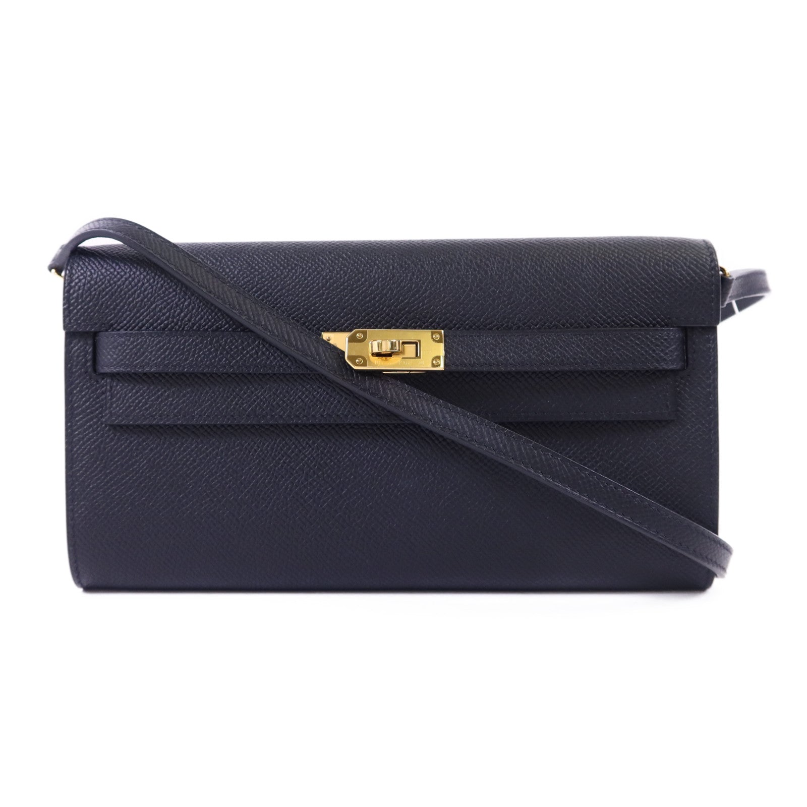 HERMES Epsom皮革Kelly To Go金扣肩背袋Noir