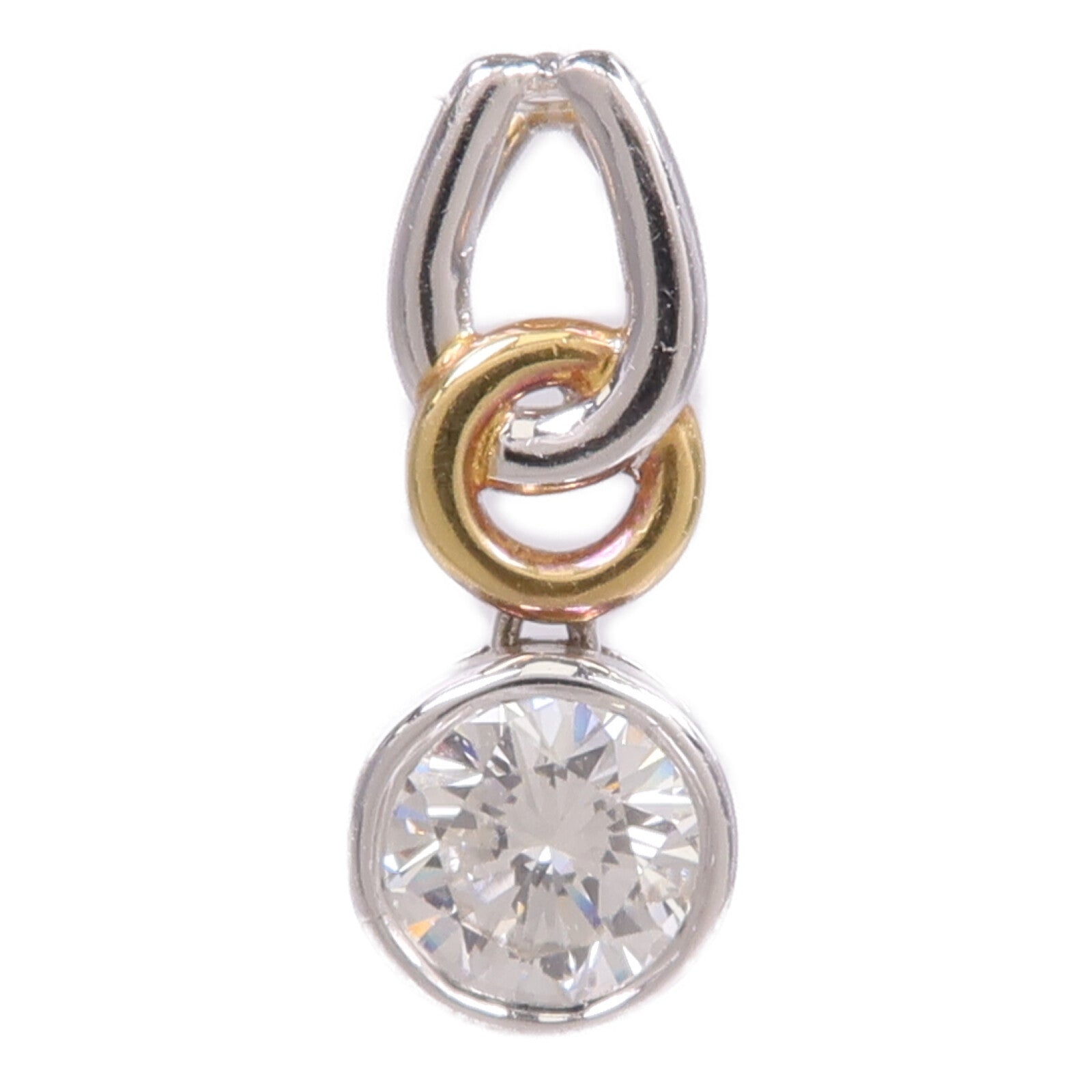 JEWELRY 18K黃金/白金Diamond Pendant Top鑽石吊墜