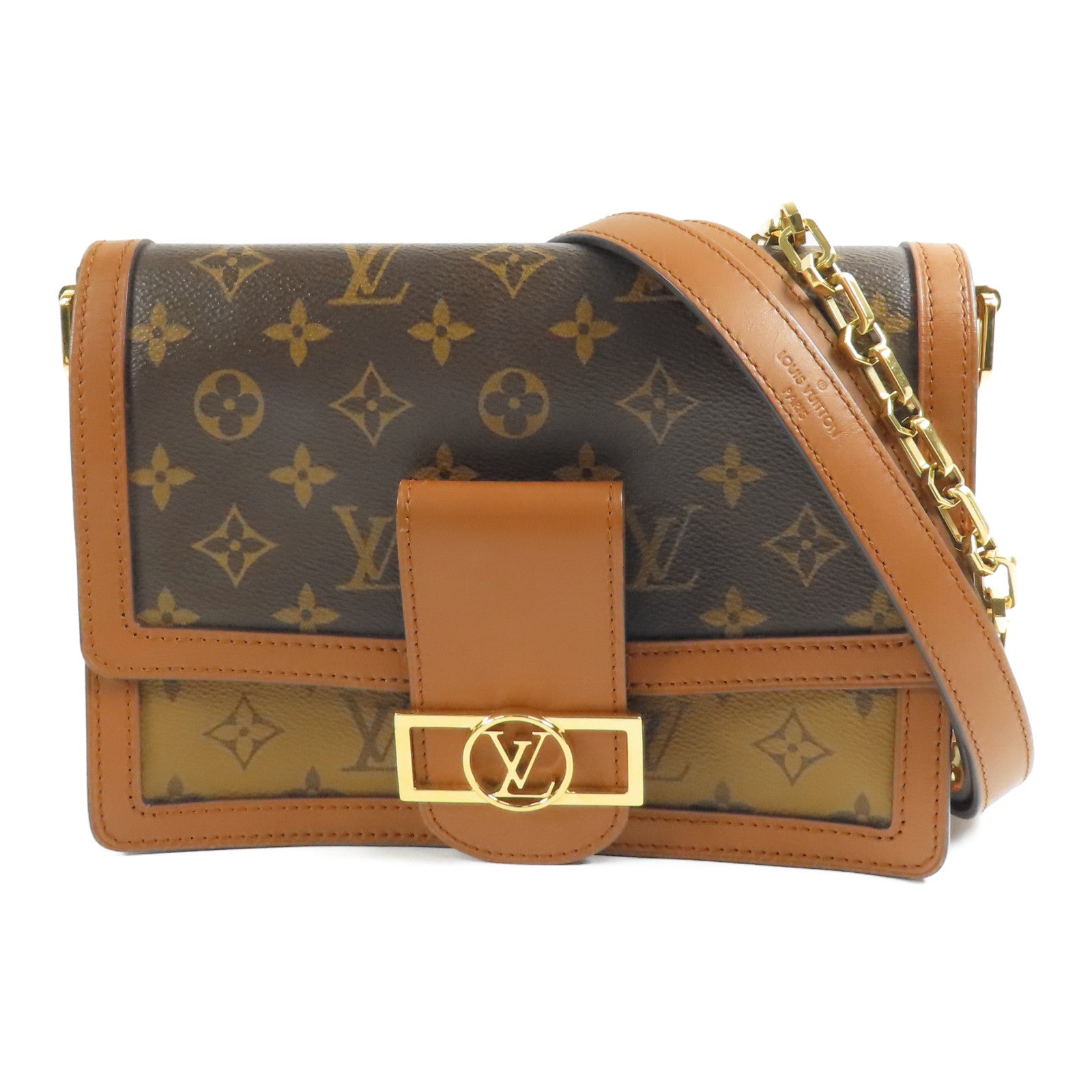 LOUIS VUITTON 【激減優惠】Monogram/Monogram Reverse Dauphine MM金扣手挽肩背兩用袋棕色