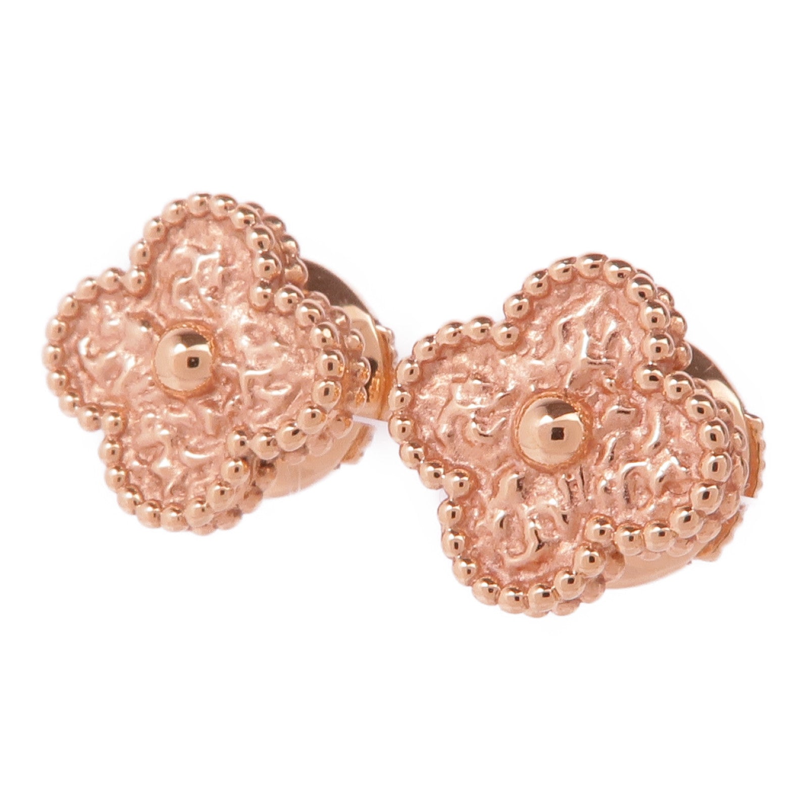 Van Cleef & Arpels 18K玫瑰金Sweet Alhambra Earstuds耳環