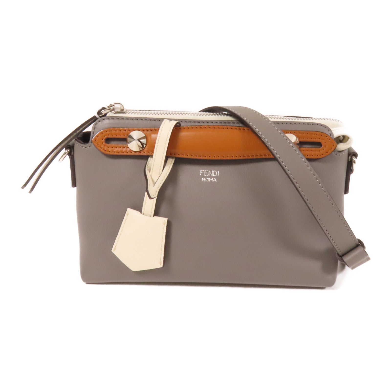 FENDI 牛皮皮革By The Way Mini銀扣手挽肩背兩用袋