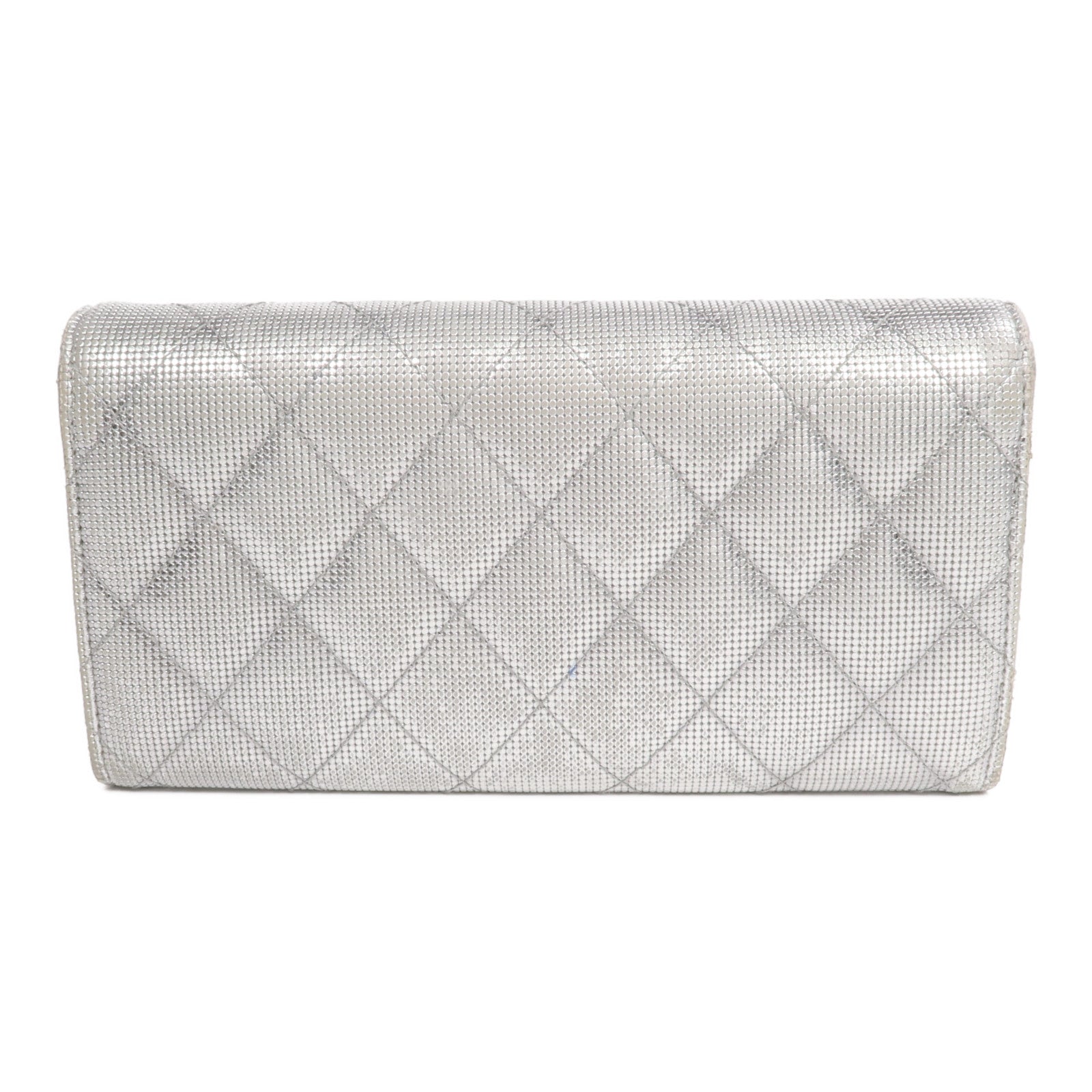 CHANEL 牛皮皮革Long Wallet銀扣長錢包