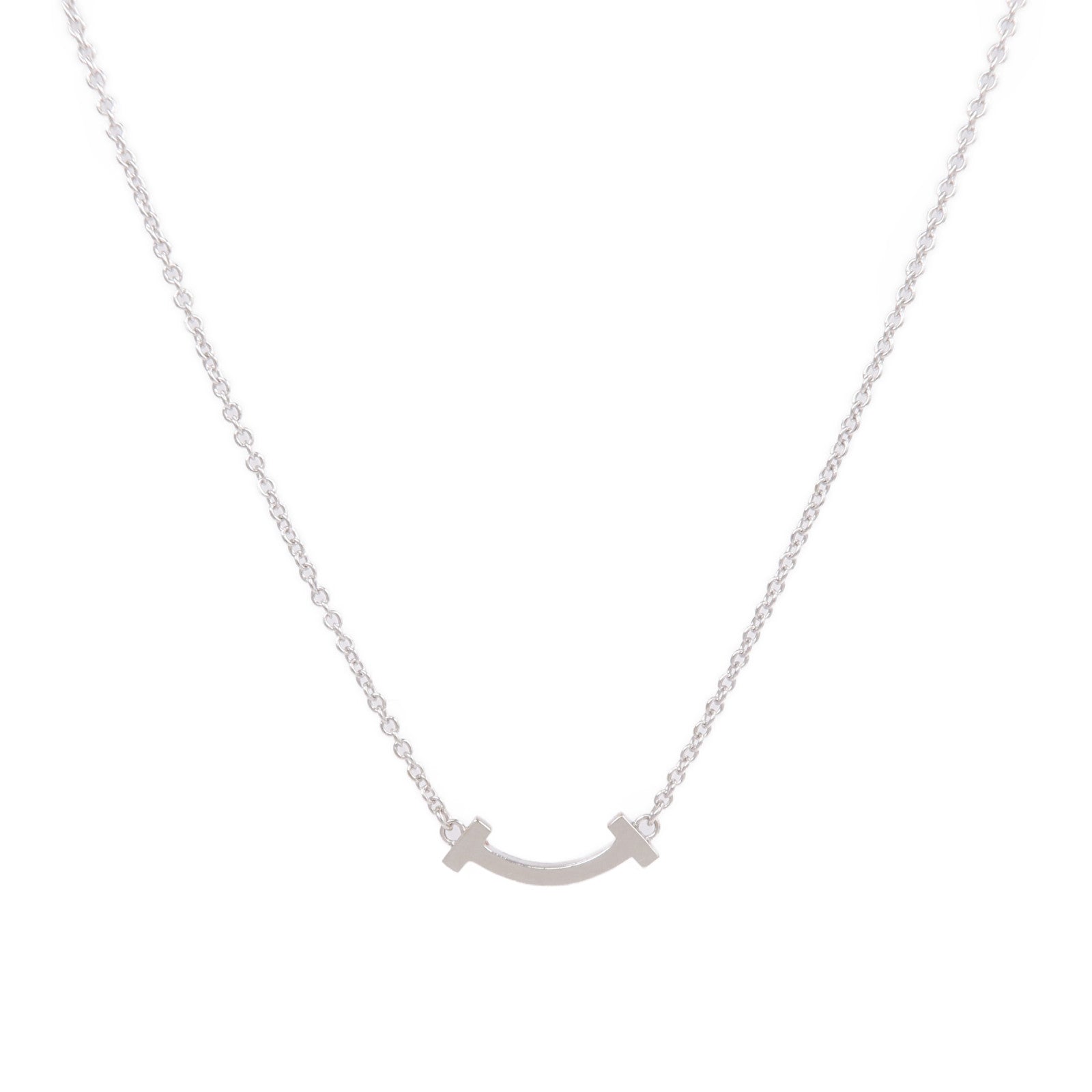 TIFFANY&CO 18K白金T Smile Small Necklace項鍊