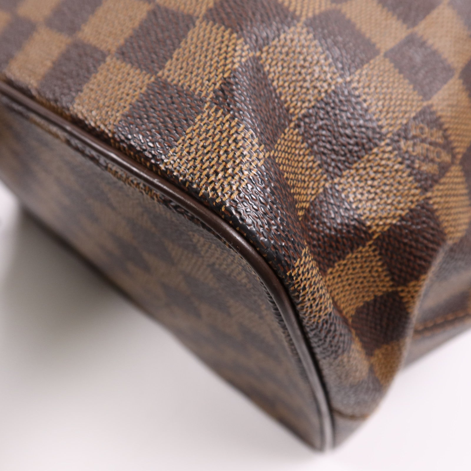 LOUIS VUITTON Damier Saleya MM金扣肩背袋/手挽袋棕色