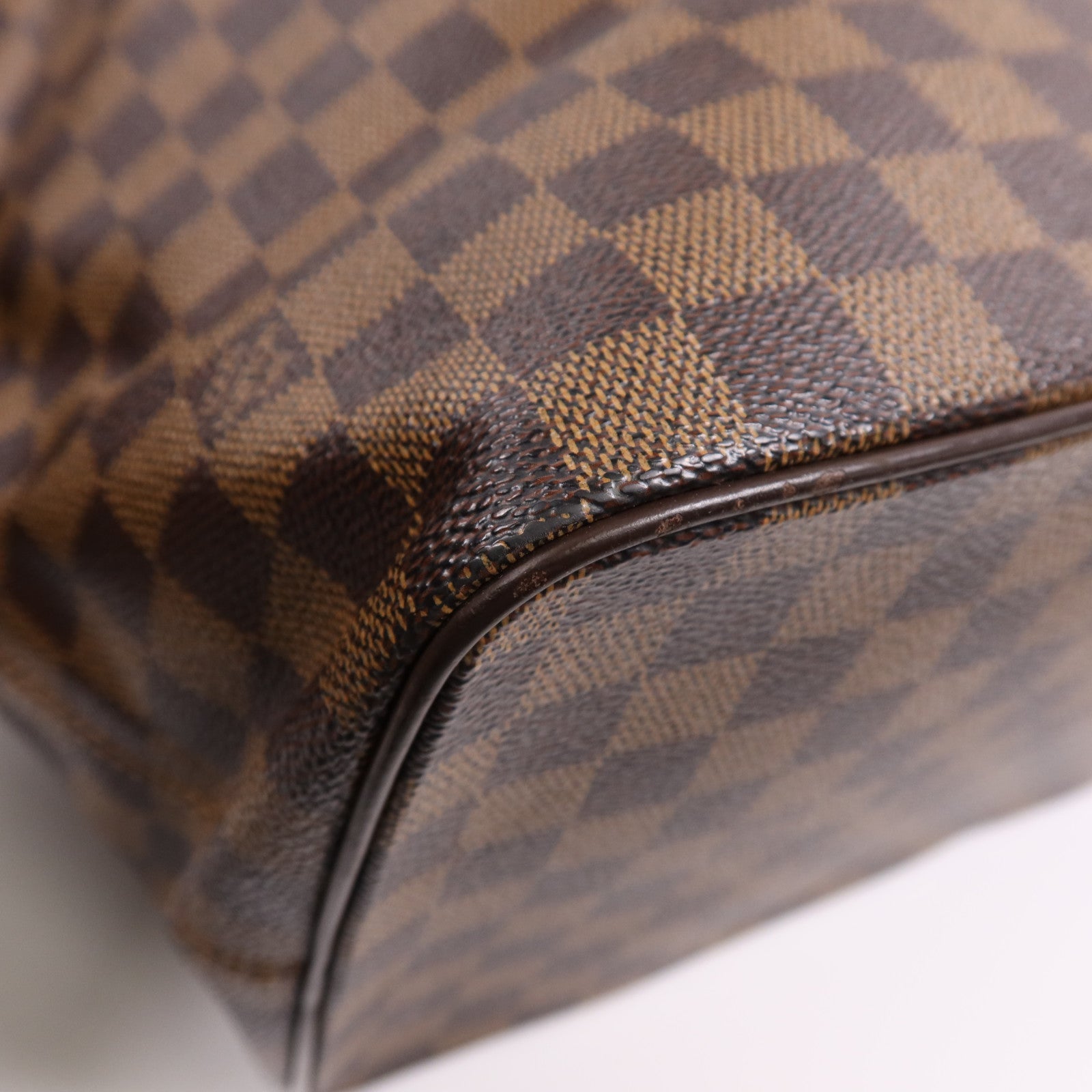 LOUIS VUITTON Damier Saleya MM金扣肩背袋/手挽袋棕色
