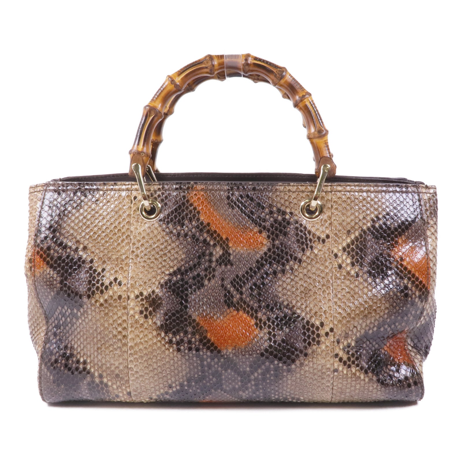 GUCCI 蛇皮皮革Shoulder Bag銀扣手挽肩背兩用袋