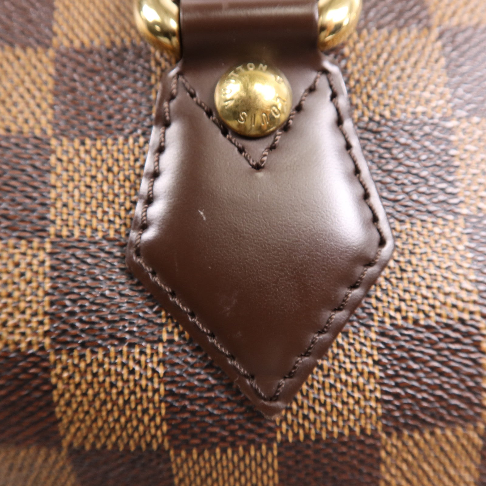 LOUIS VUITTON Damier Saleya MM金扣肩背袋/手挽袋棕色