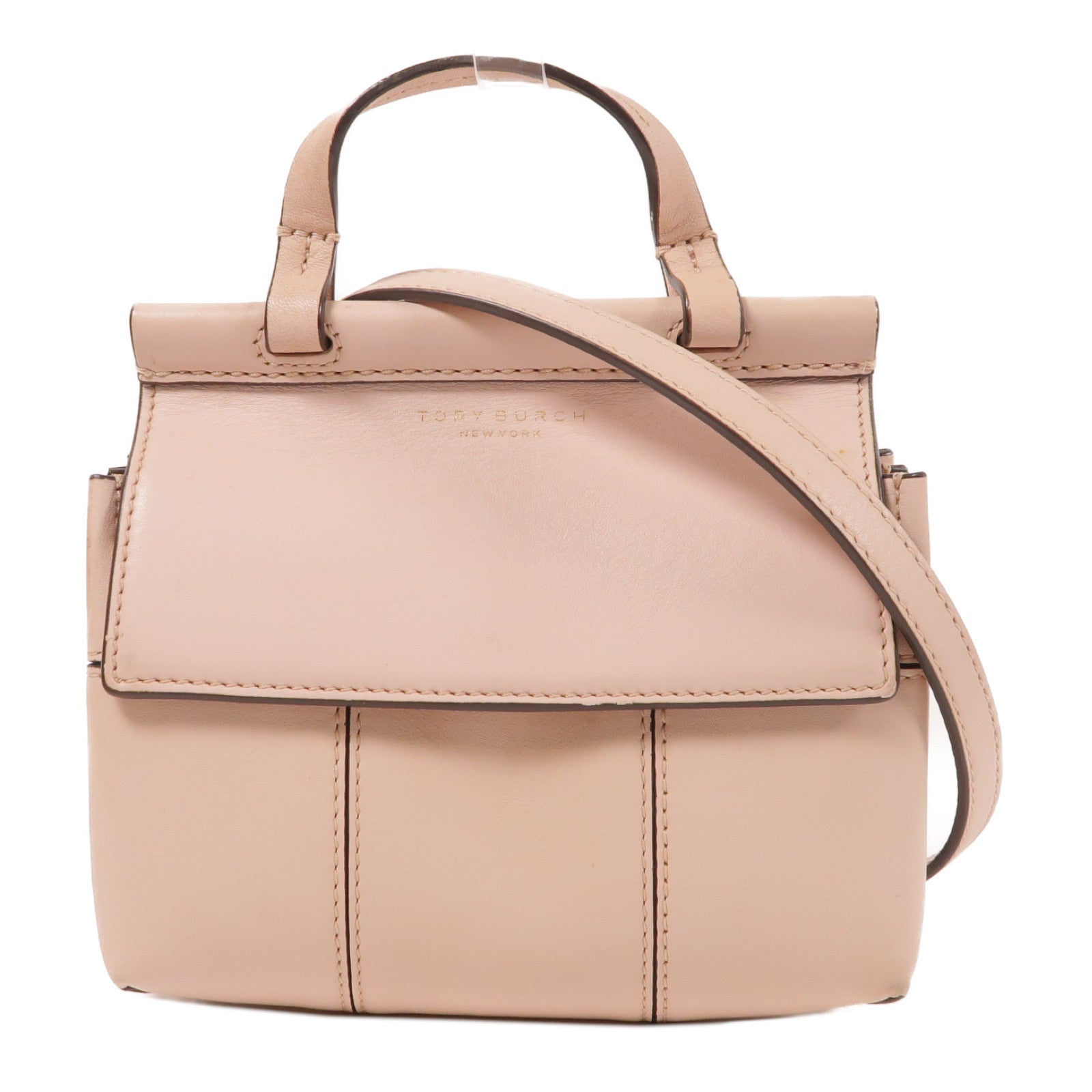 牛皮皮革2 Way Shoulder金扣手挽肩背兩用袋