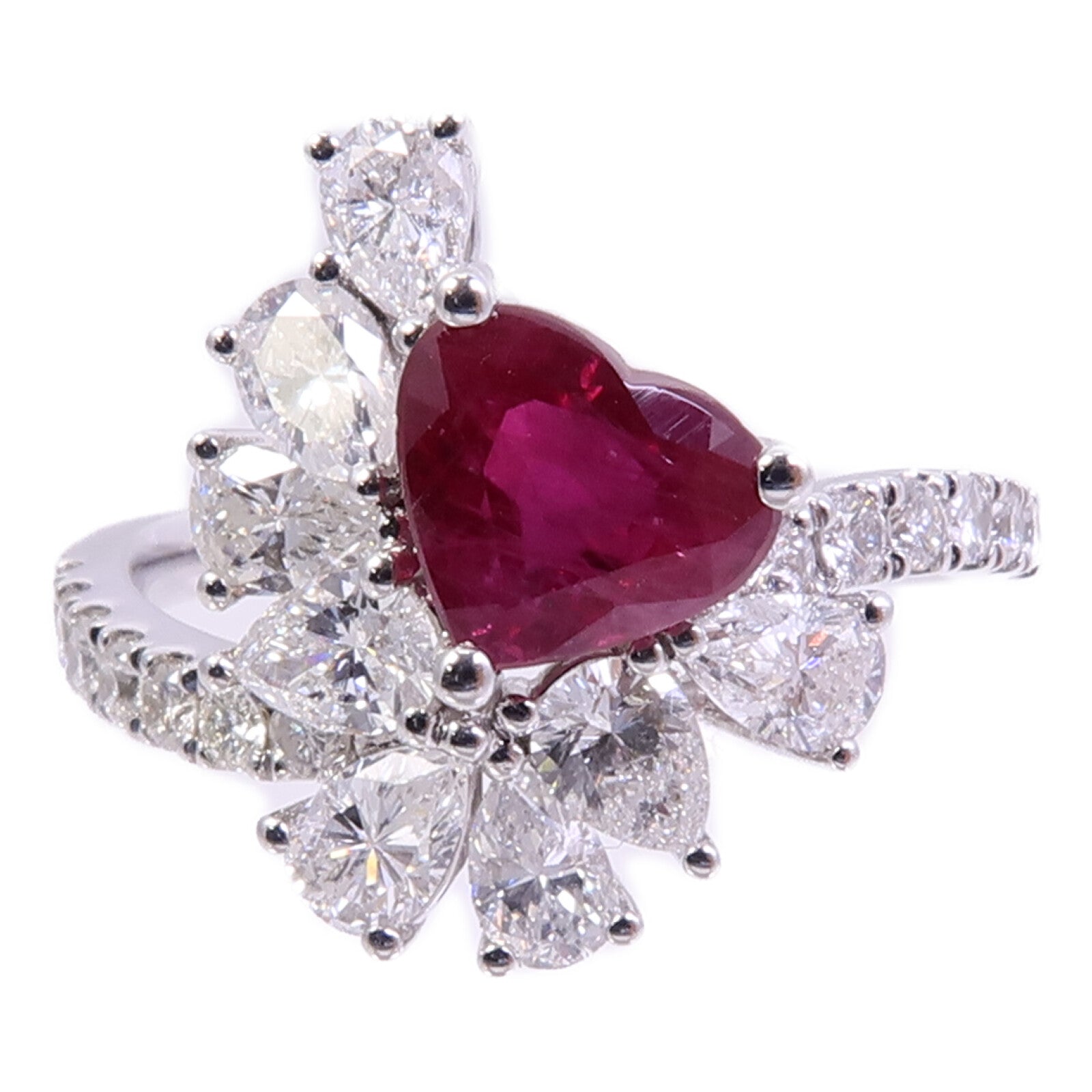 JEWELRY 18K白金Ruby Diamond Ring紅寶石/鑽石戒指