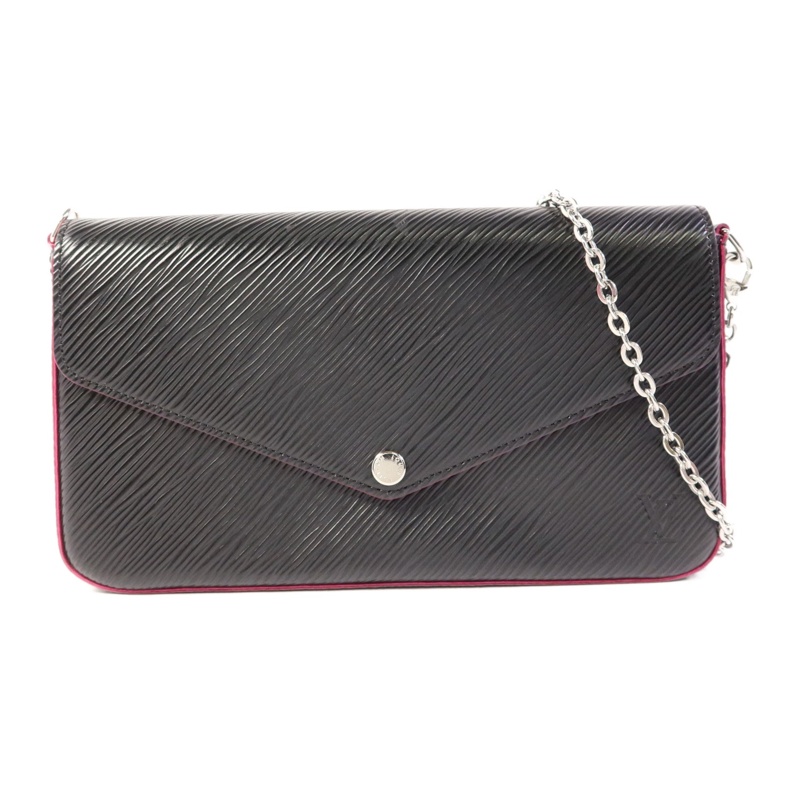 LOUIS VUITTON Epi Pochette Felicie銀扣鏈帶肩背袋