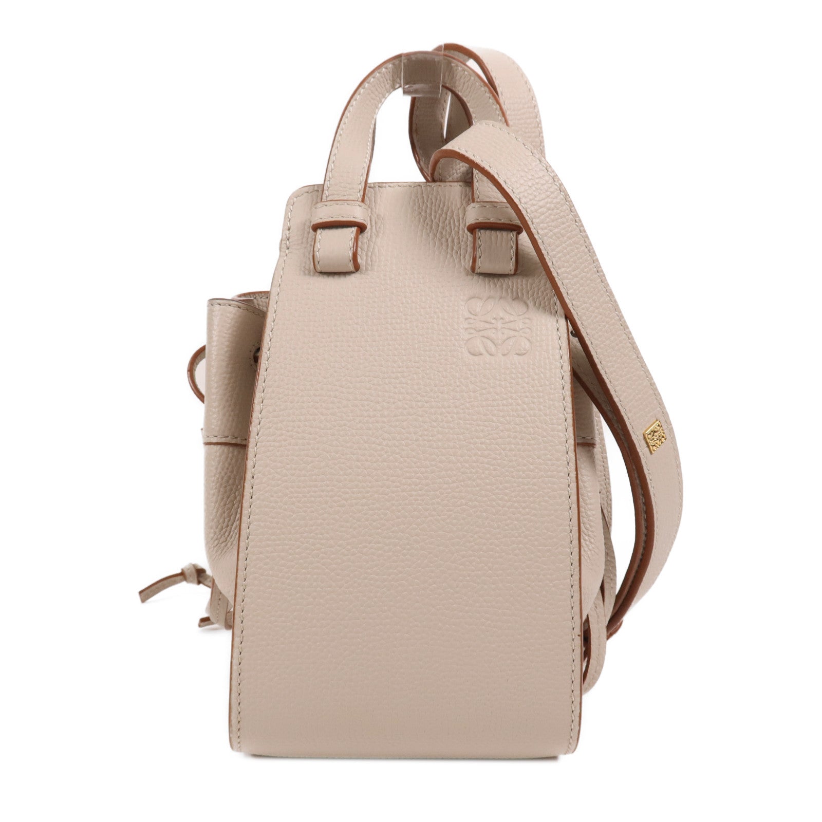 LOEWE 牛皮皮革Mini Hammock金扣手挽肩背兩用袋