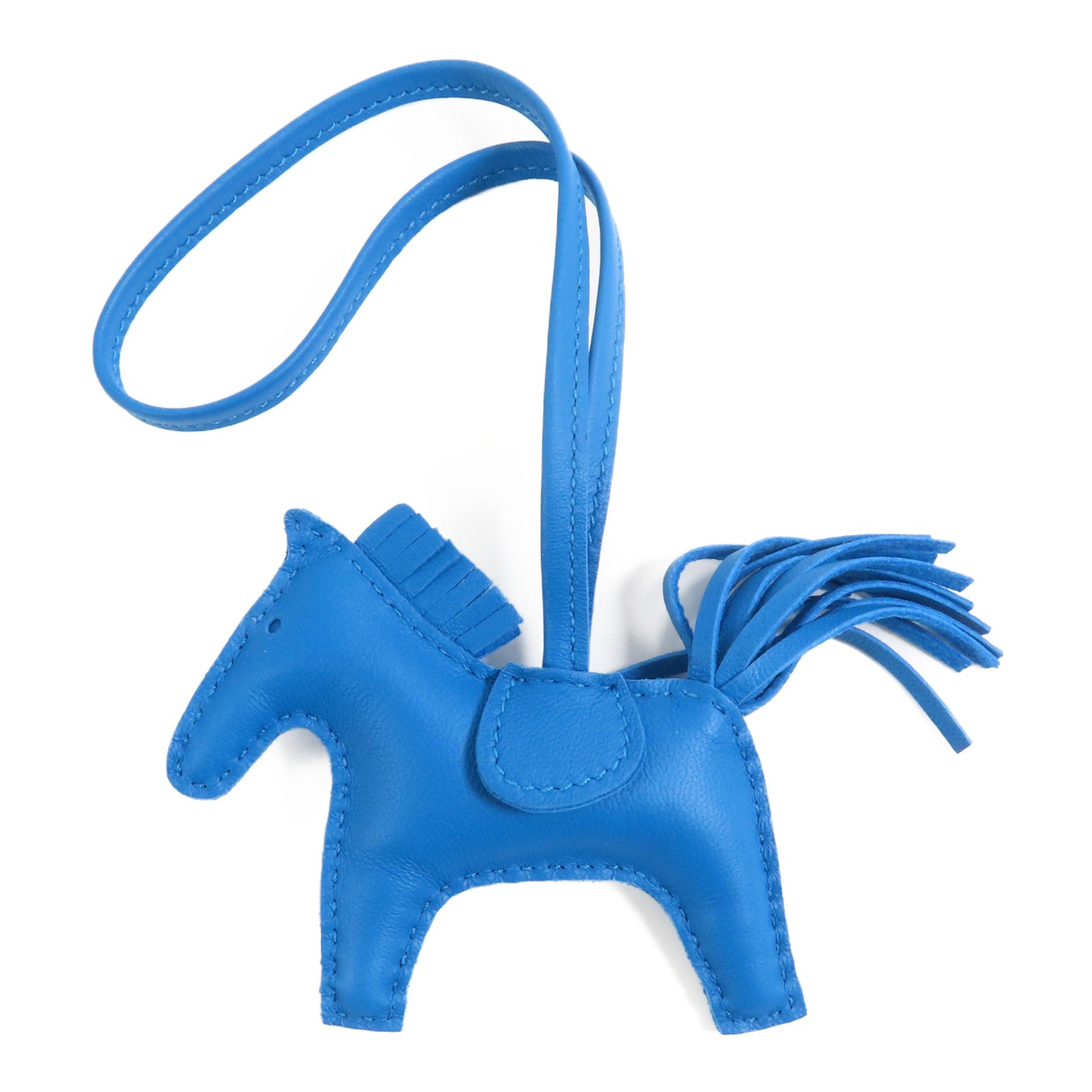 HERMES Rodeo PM Charm Milo Leather Blue