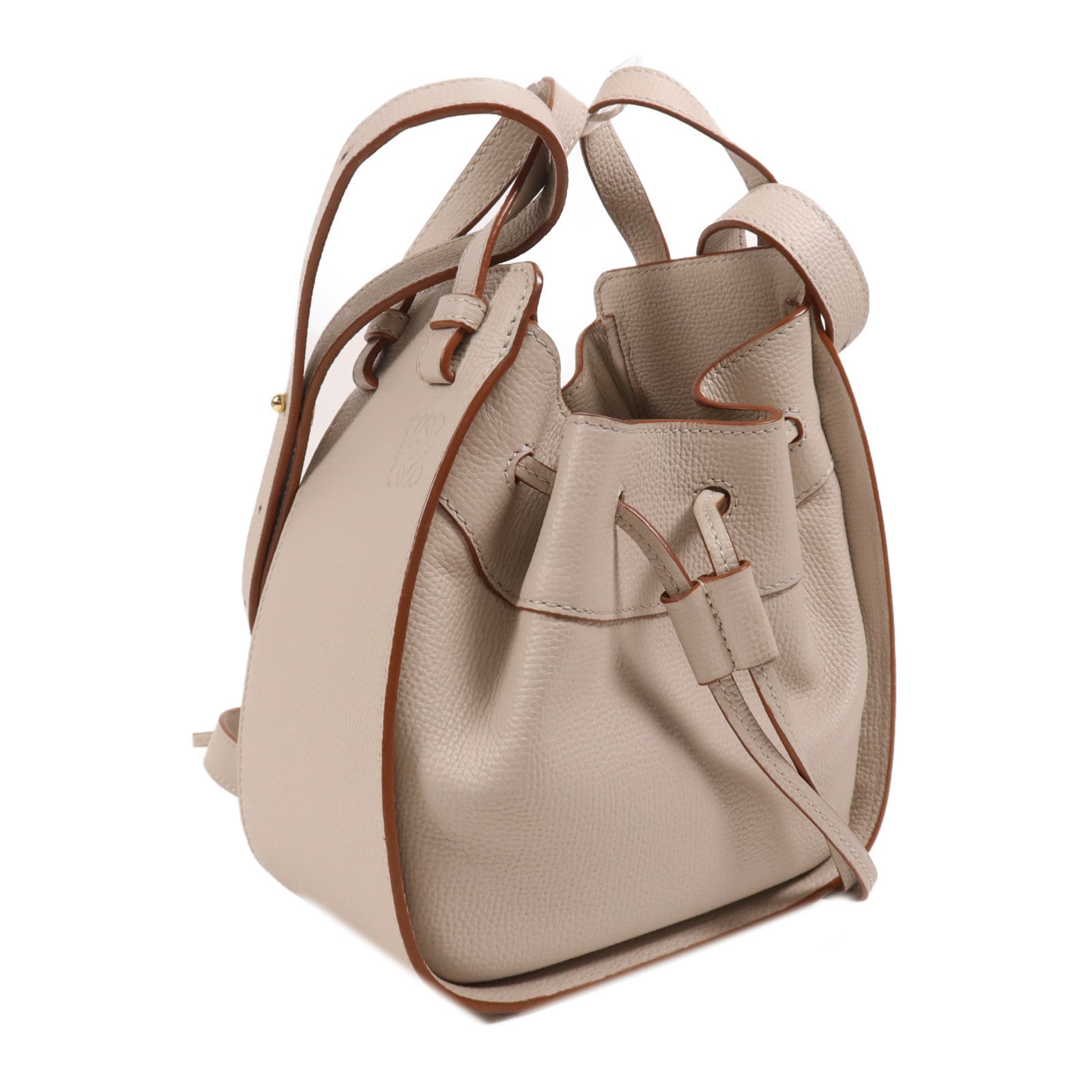 LOEWE 牛皮皮革Mini Hammock金扣手挽肩背兩用袋