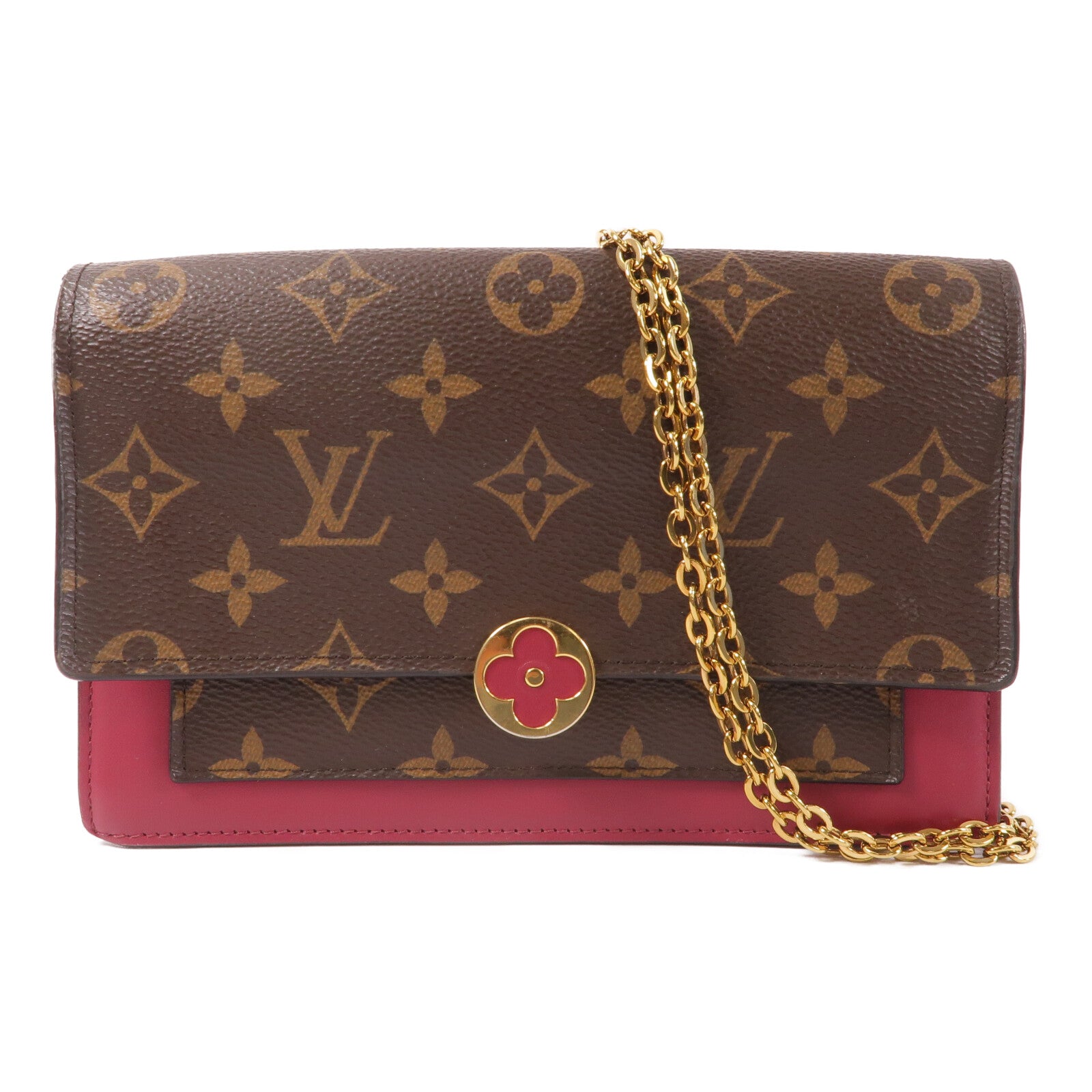 LOUIS VUITTON Monogram Portefeuille Flore鏈帶肩背袋