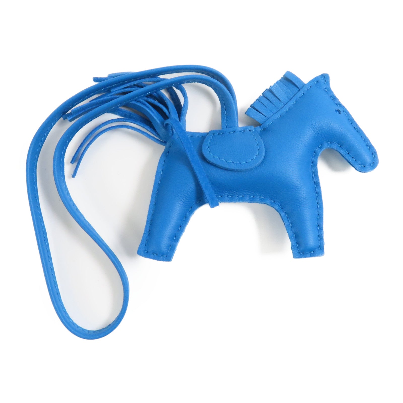 HERMES Rodeo PM Charm Milo Leather Blue