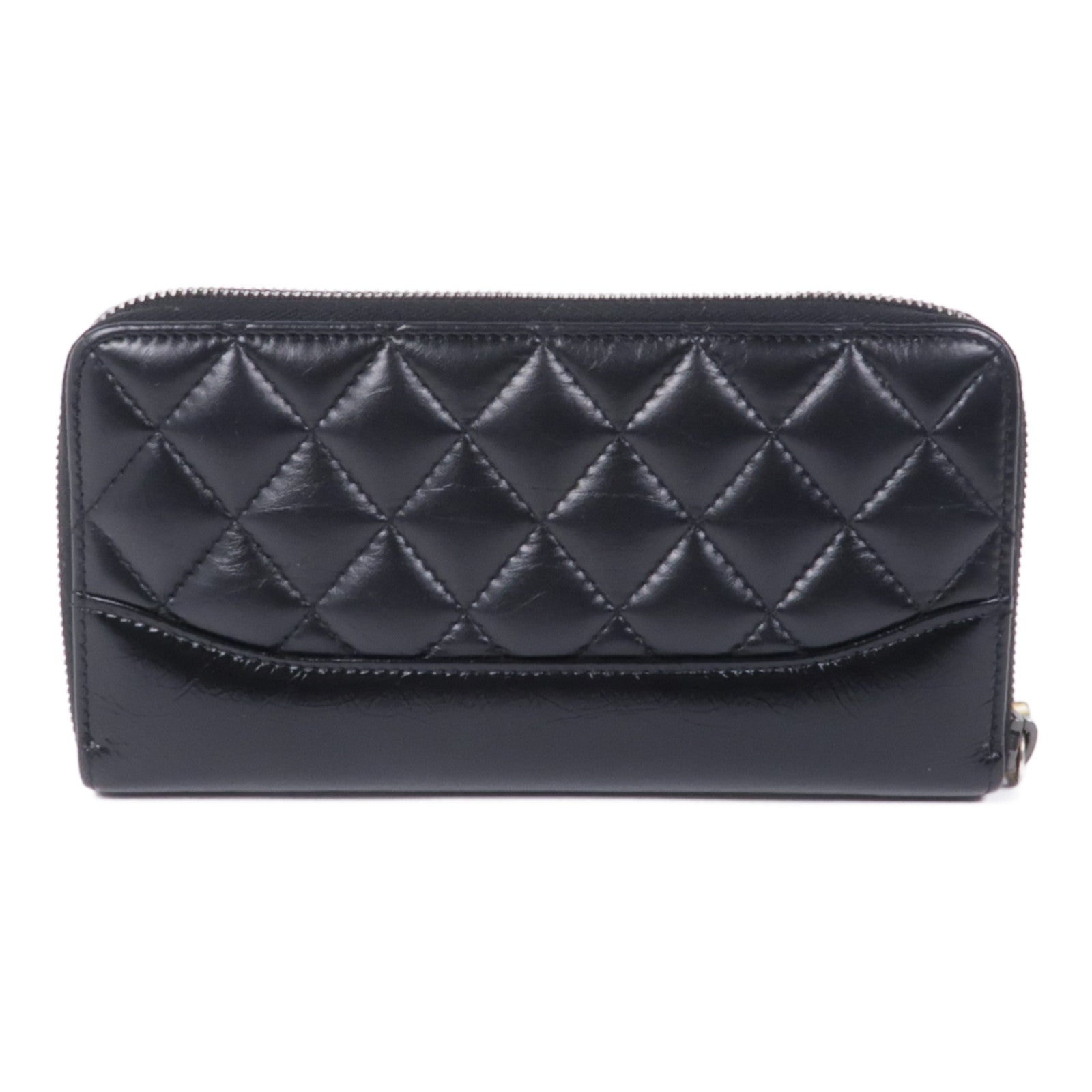 CHANEL 牛皮皮革Zippy Long Wallet銀扣長錢包