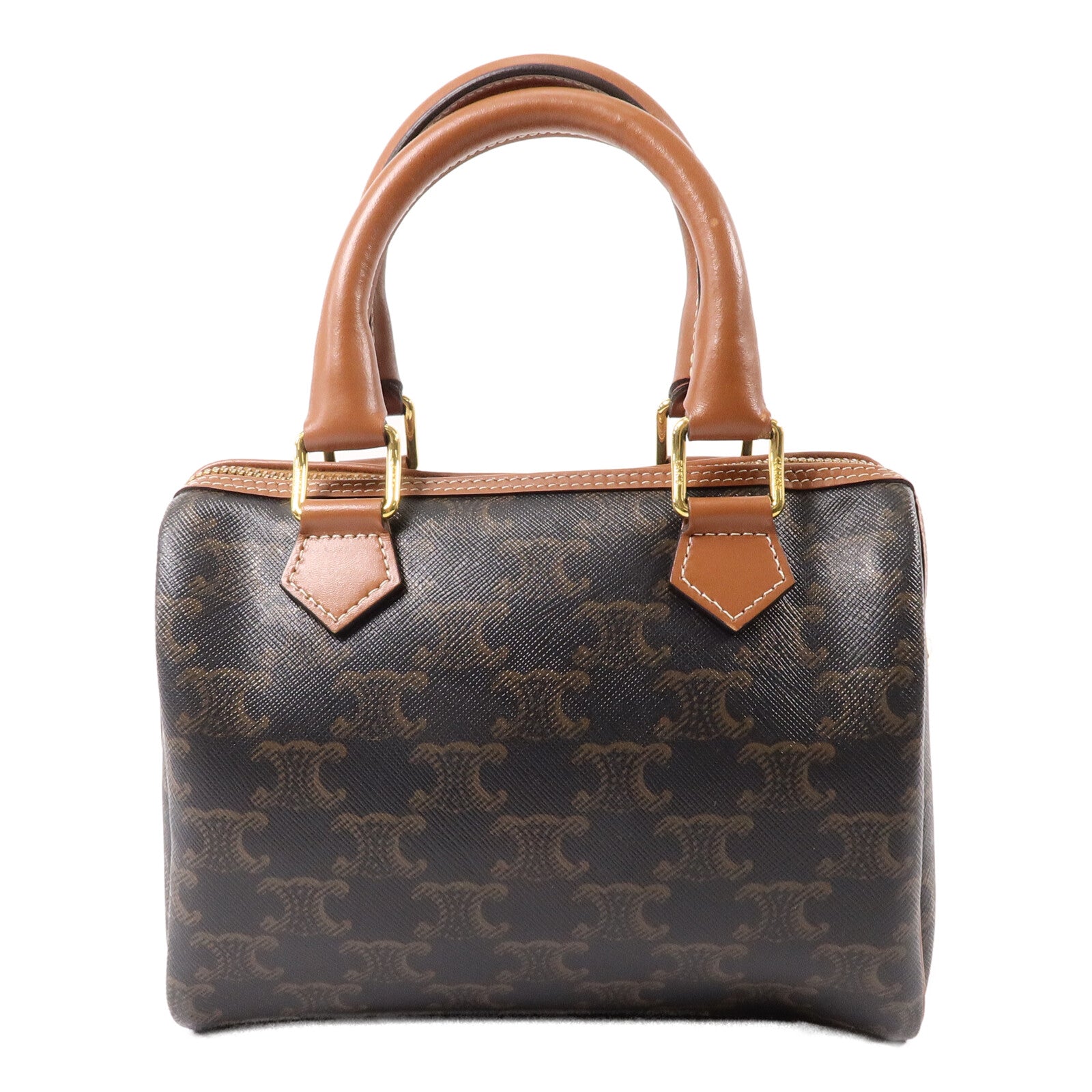 CELINE 塗層帆布Mini Boston In Triomphe手挽肩背兩用袋