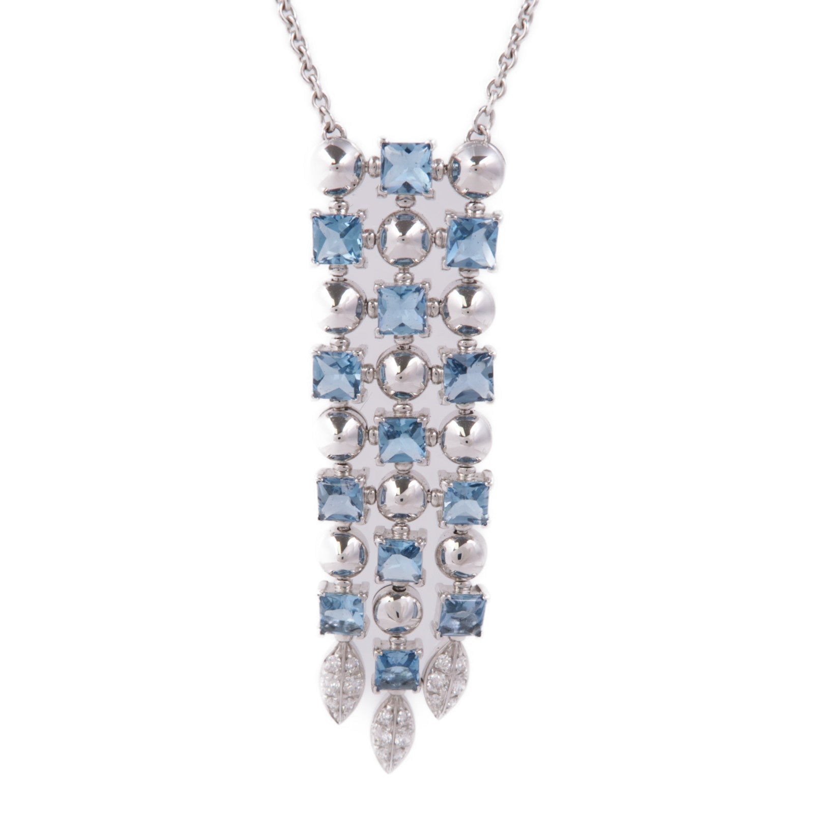 BVLGARI 【激減優惠】18K白金Lucia Topaz Diamond Necklace藍色托帕石/鑽石項鍊