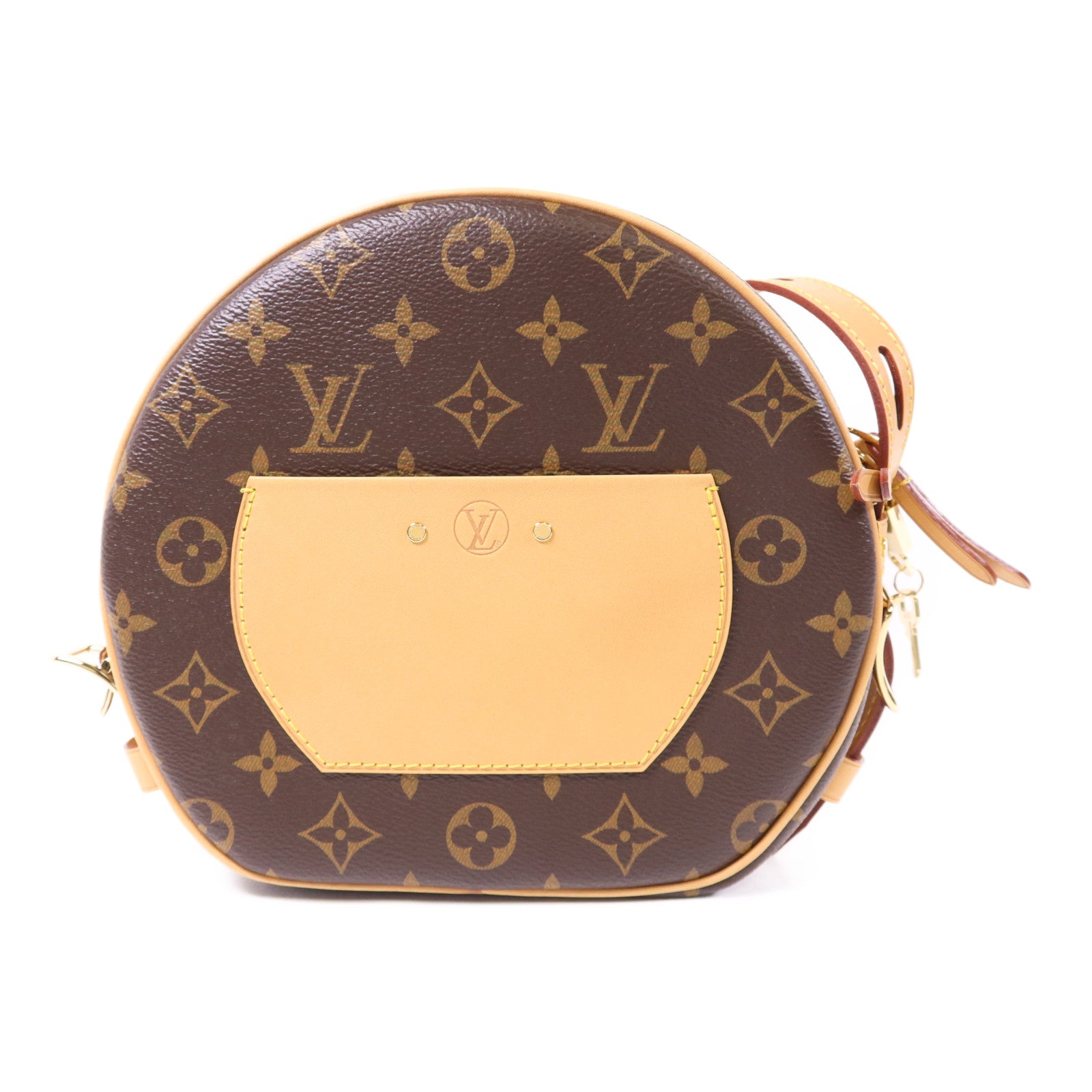 LOUIS VUITTON Monogram Boite Chapeau Souple金扣肩背袋棕色