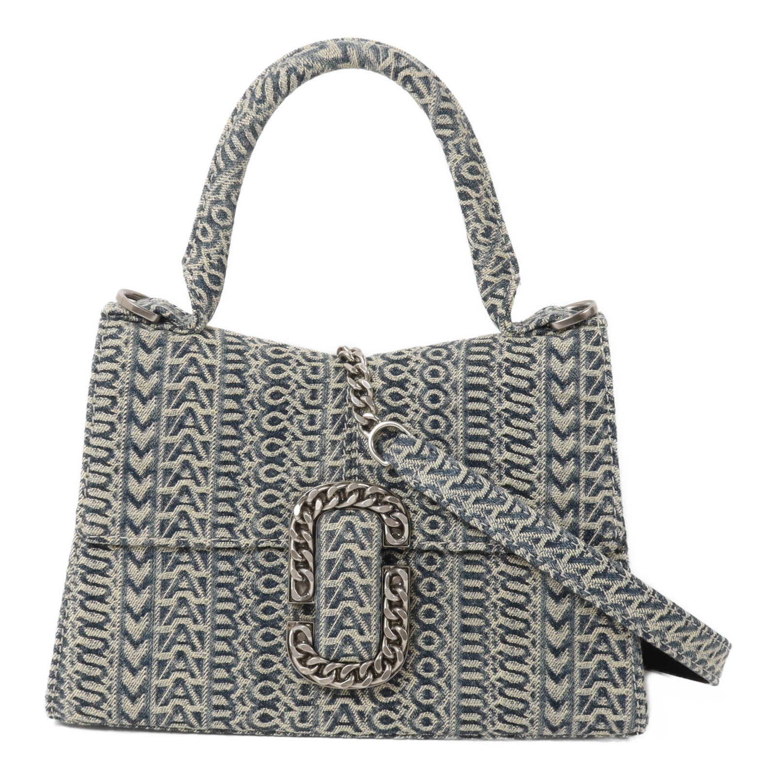 MARC JACOBS 牛仔布2 Way Shoulder鏈帶手挽肩背兩用袋