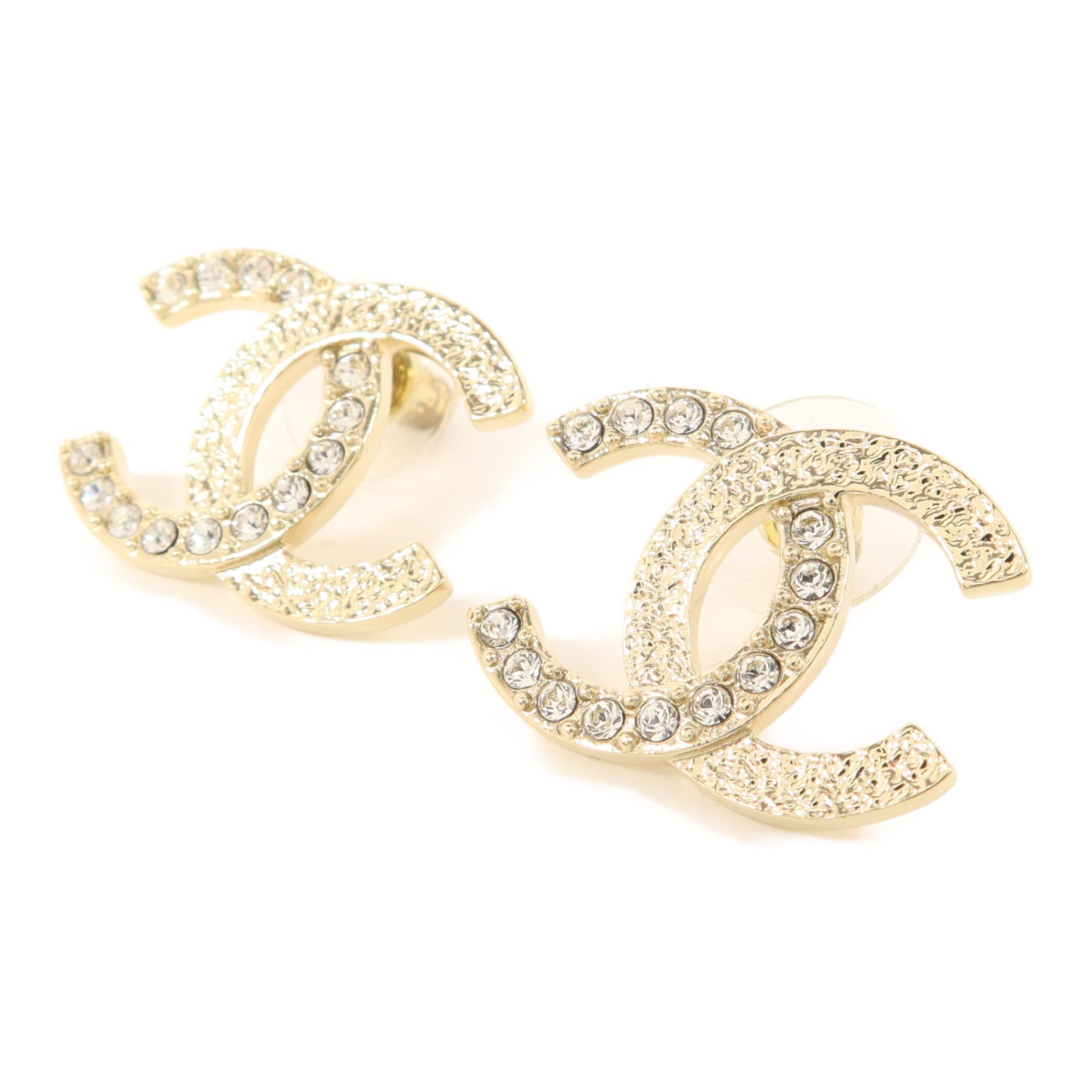 CHANEL 金屬/水晶Pierced Earring耳環