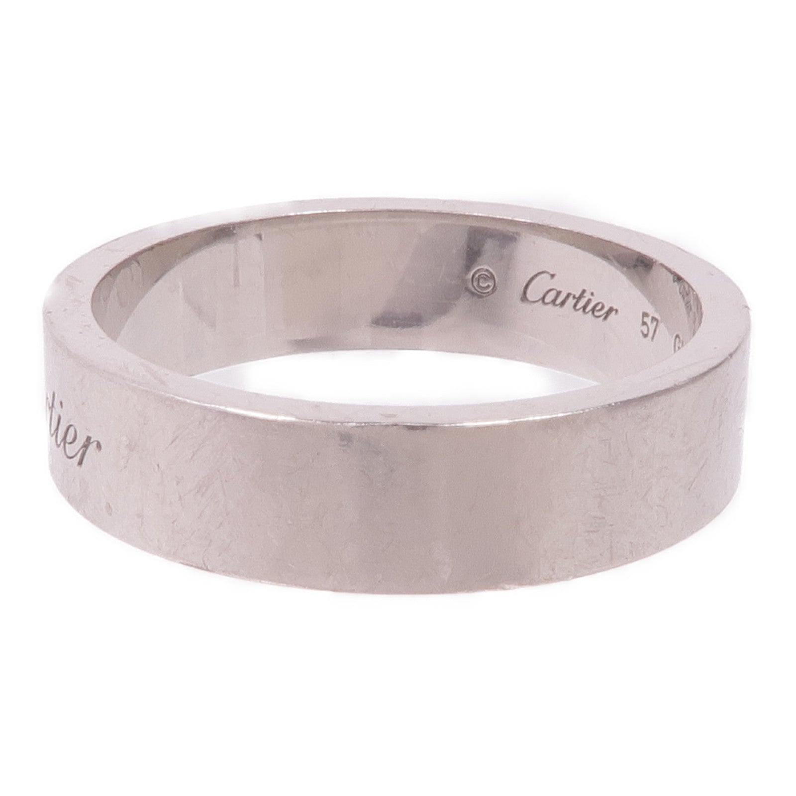 CARTIER PT950鉑金C de Cartier Wedding Band戒指Cartier#57/US#8