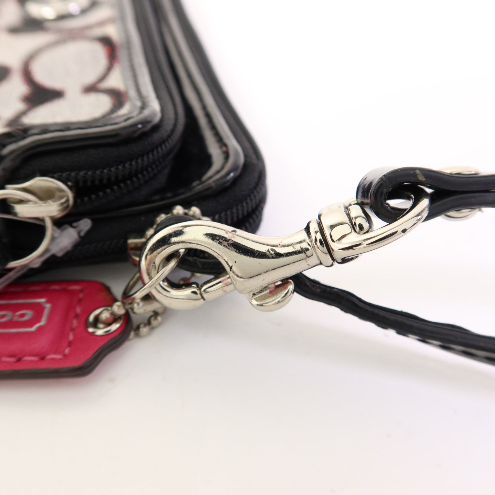 COACH 帆布Pouch wallet銀扣長錢包