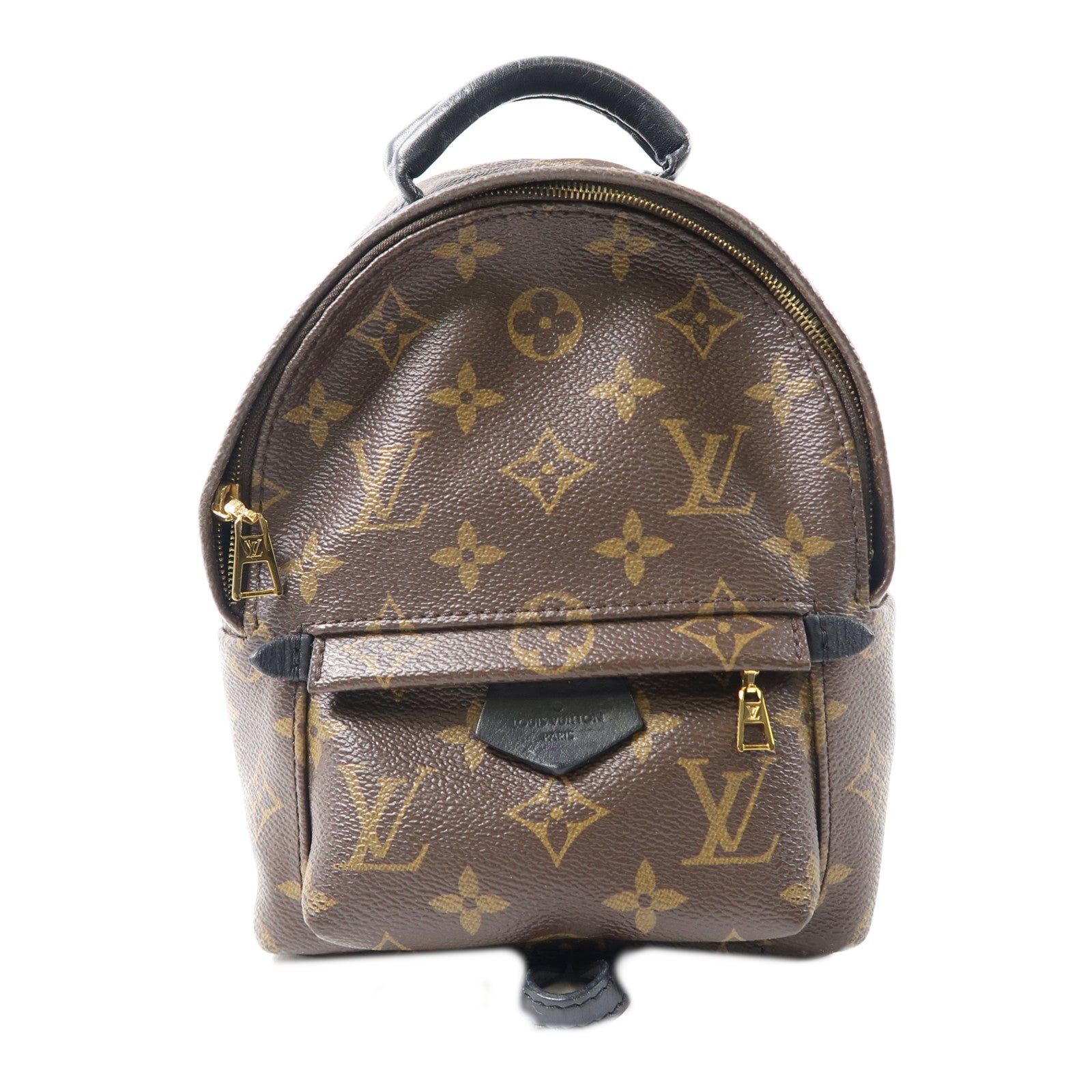 LOUIS VUITTON Monogram Palm Springs金扣背包棕色