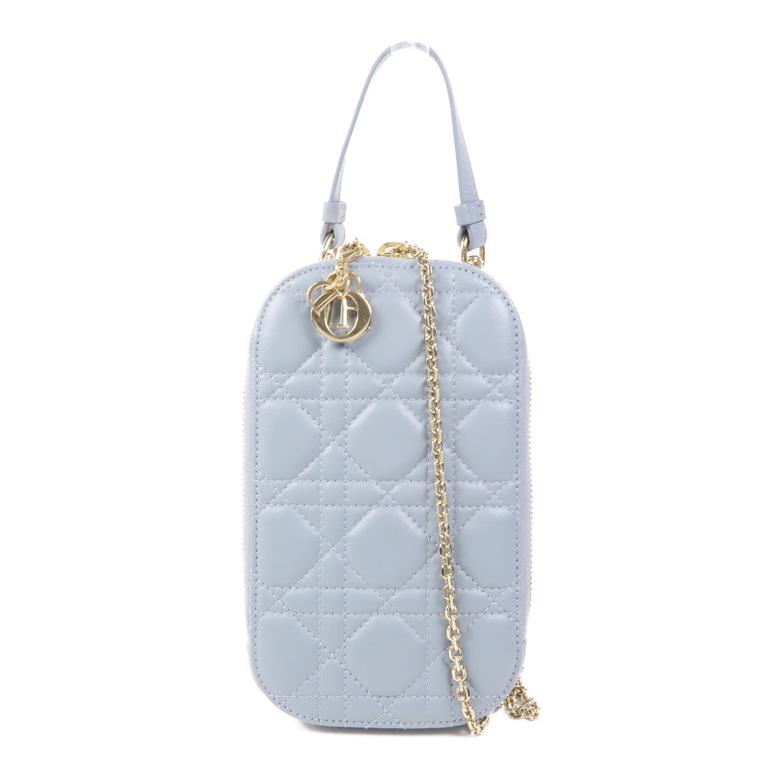 Dior 【激減優惠】羊皮皮革Lady Dior Call'in Dior金扣手機袋