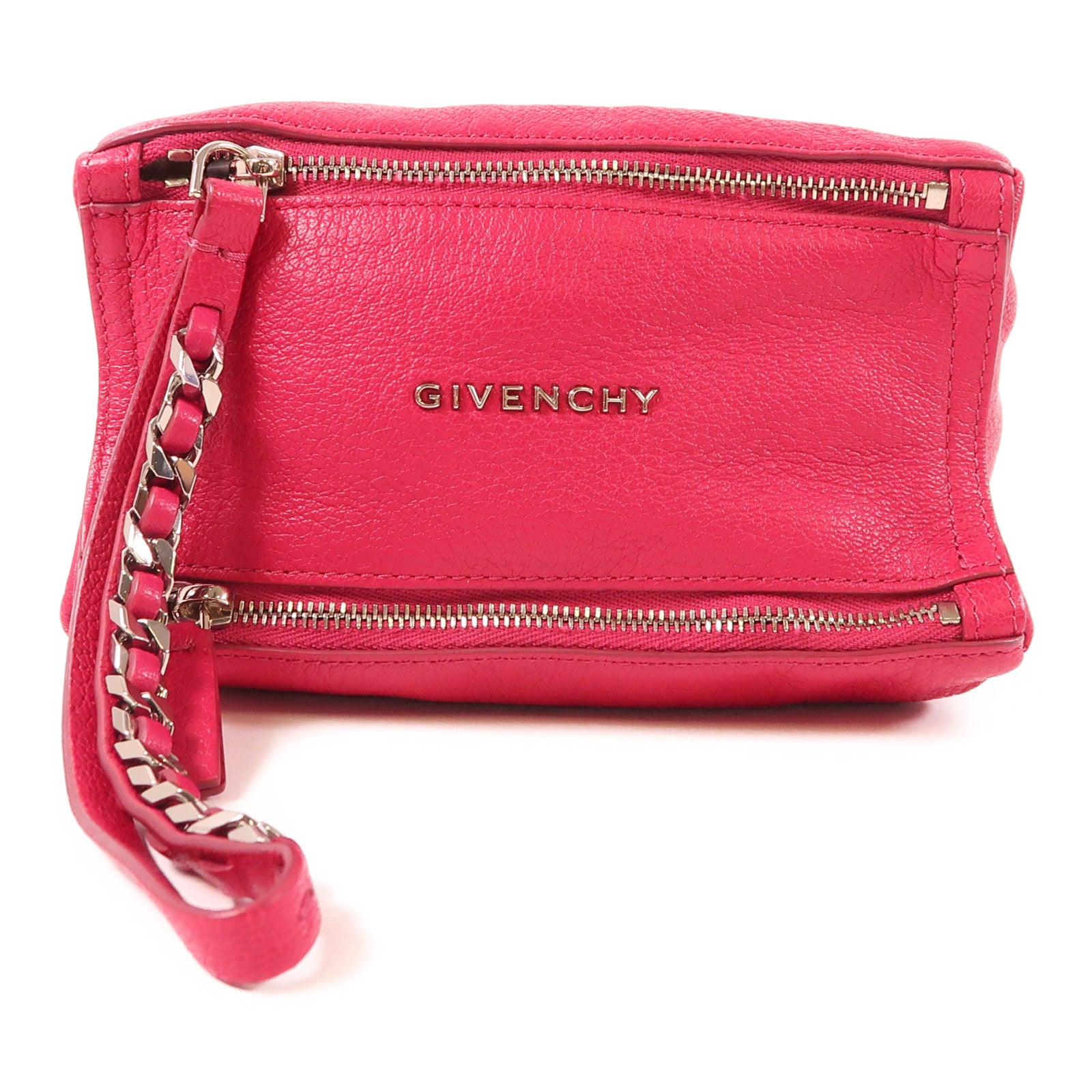 GIVENCHY 牛皮皮革Pandora Clutch銀扣手拿包