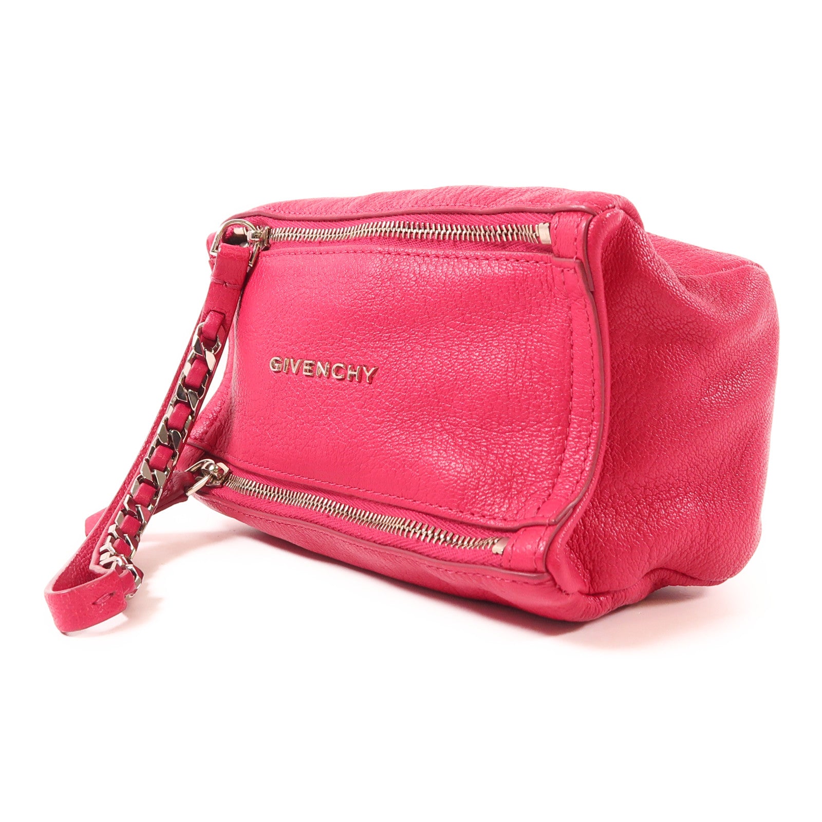 GIVENCHY 牛皮皮革Pandora Clutch銀扣手拿包