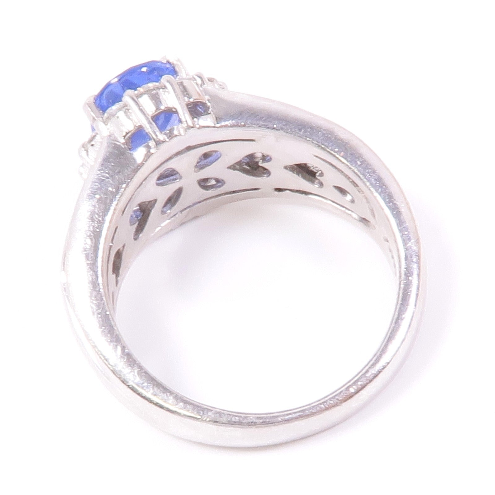 JEWELRY PT900鉑金Sapphire/Diamond Ring藍寶石/鑽石US#6.75