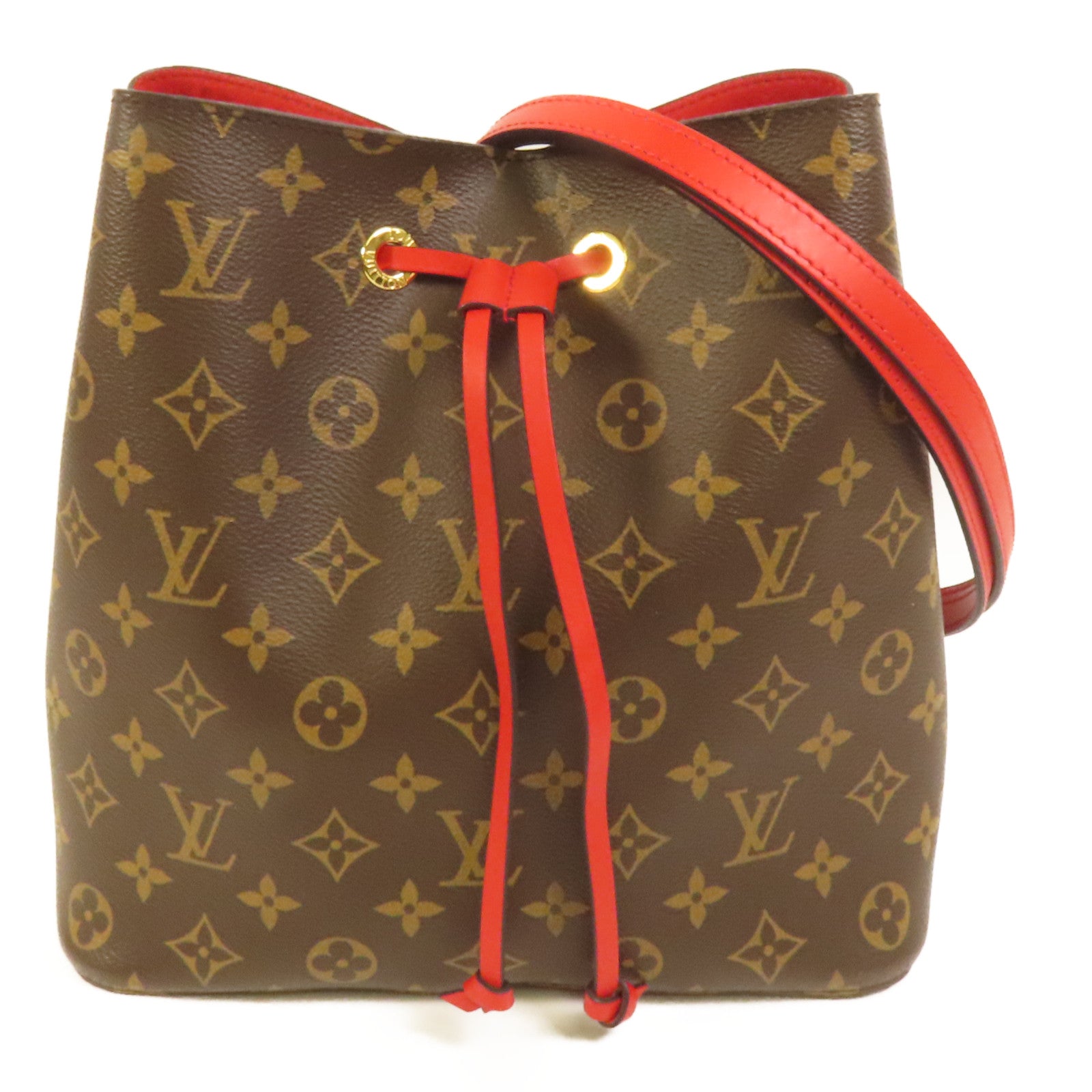 LOUIS VUITTON Monogram Neo Noe Bucket Bag金扣肩背袋Coquelicot
