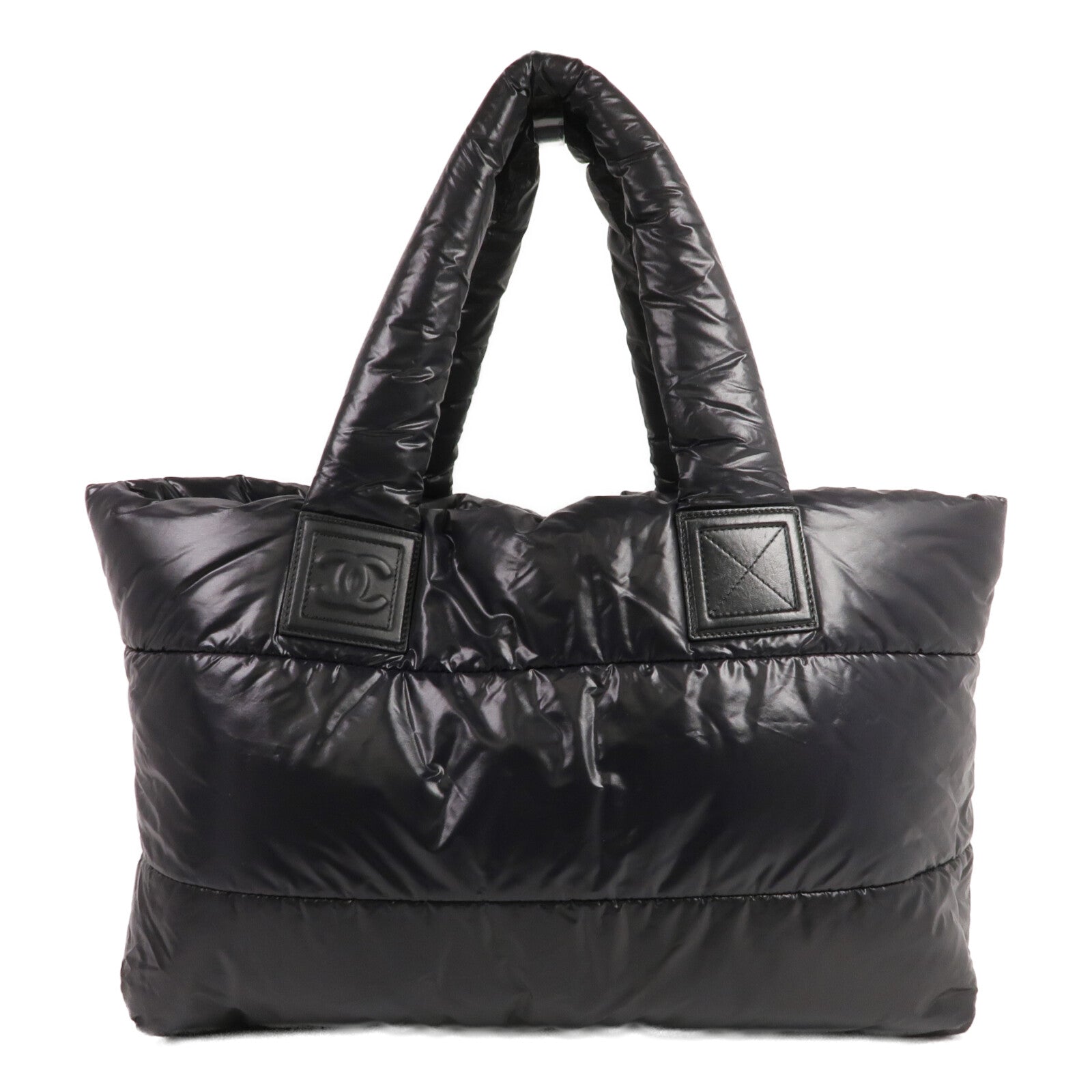 CHANEL 尼龍Coco Cocoon Large銀扣手挽袋