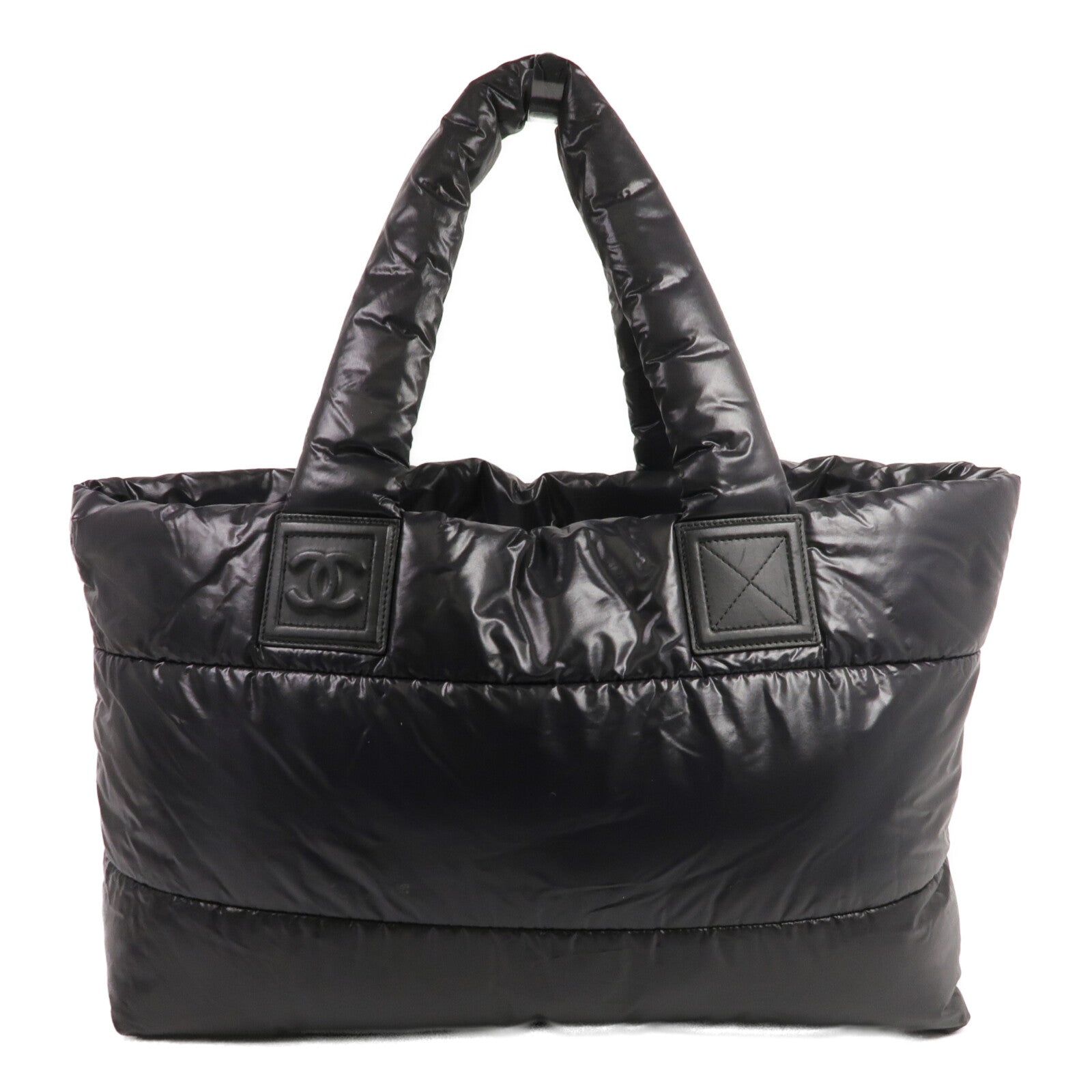 CHANEL 尼龍Coco Cocoon Large銀扣手挽袋