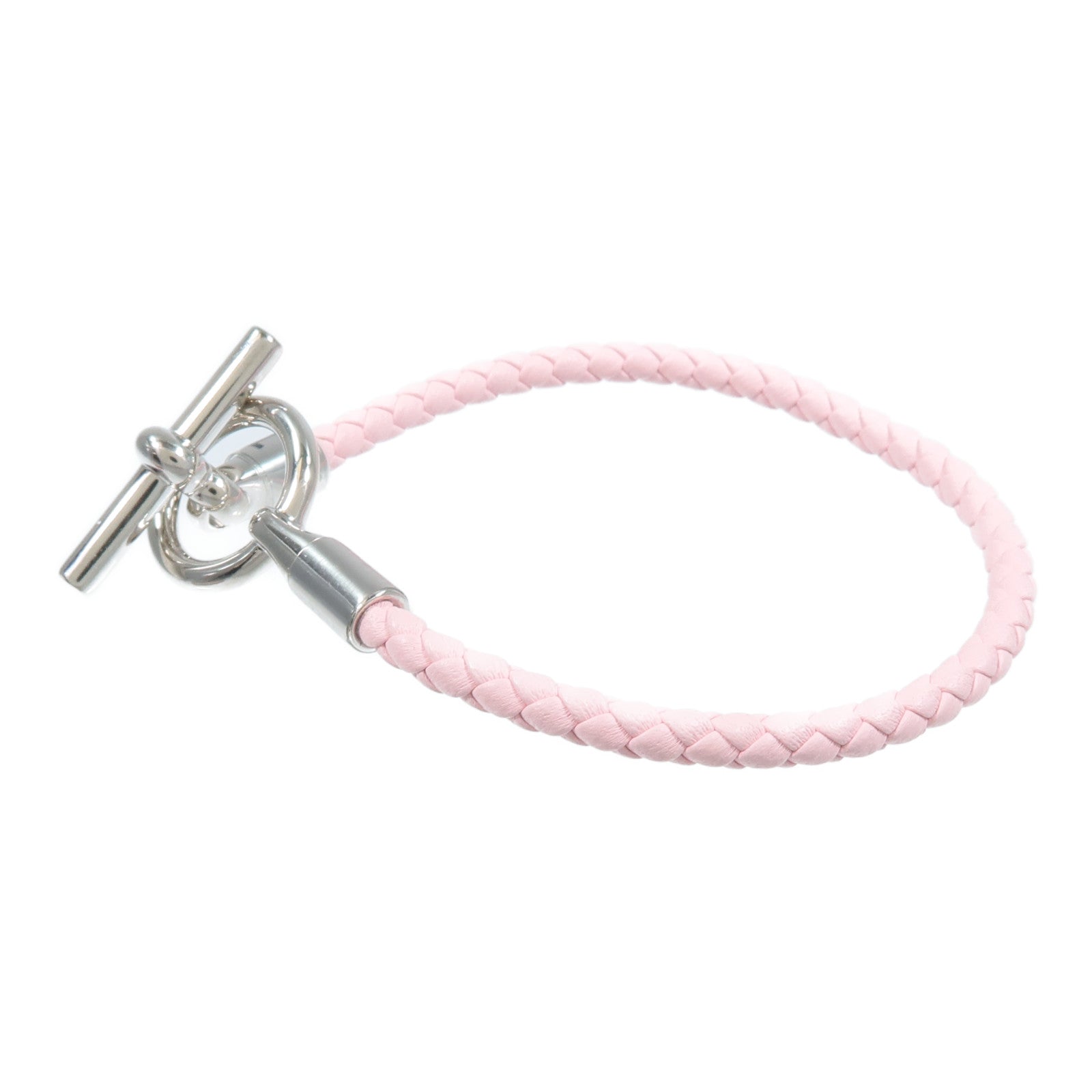 HERMES Swift皮革Glenan Bracelet手帶Rose Sakura